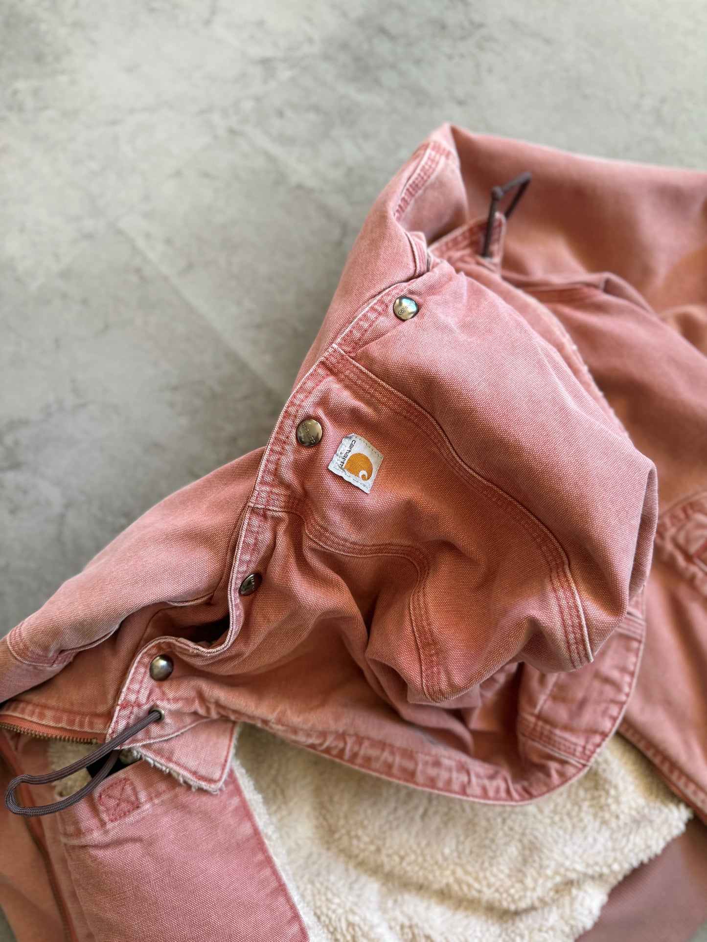 (M) Vintage Pink Carhartt Sherpa Jacket