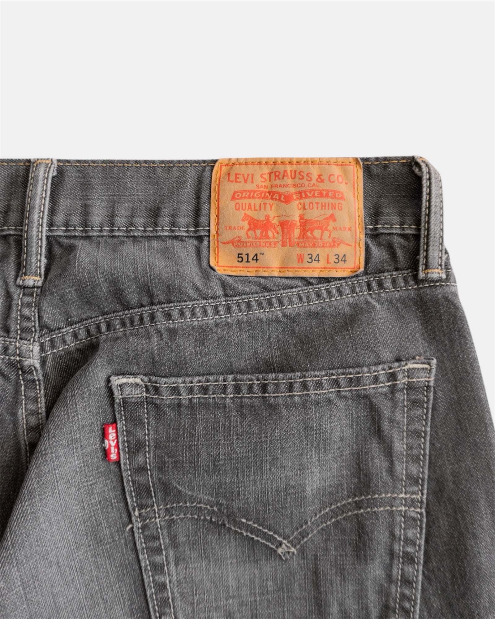 LEVIS 514 GRAY FADED PANTS - 34x34