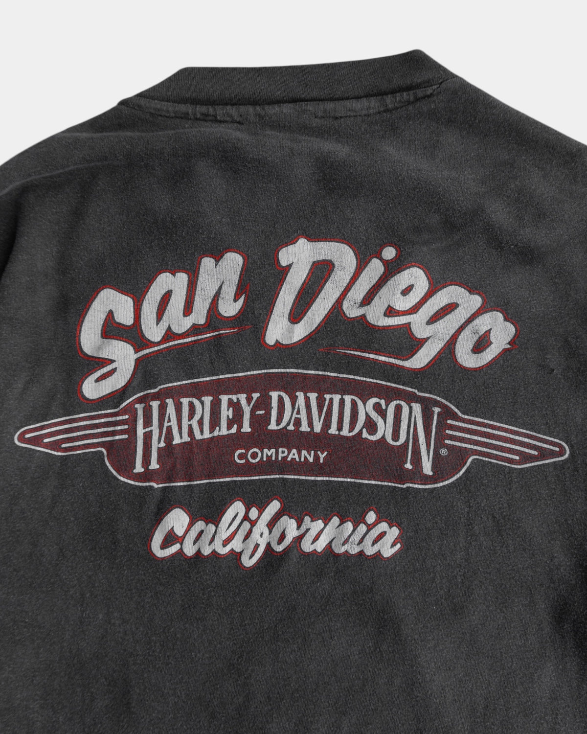(M) 80’S VINTAGE HARLEY DAVIDSON SAN DIEGO SUN FADED LONG SLEEVE