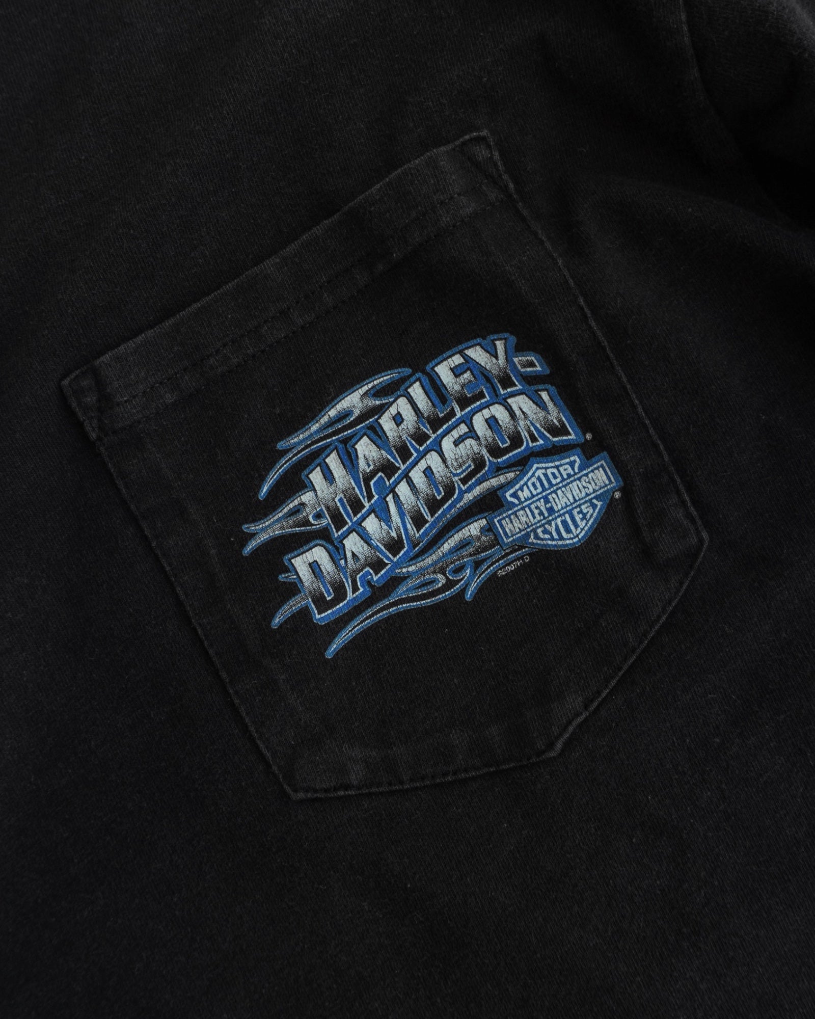 (L) 2007 HARLEY DAVIDSON BLUE FLAMES LONG SLEEVE