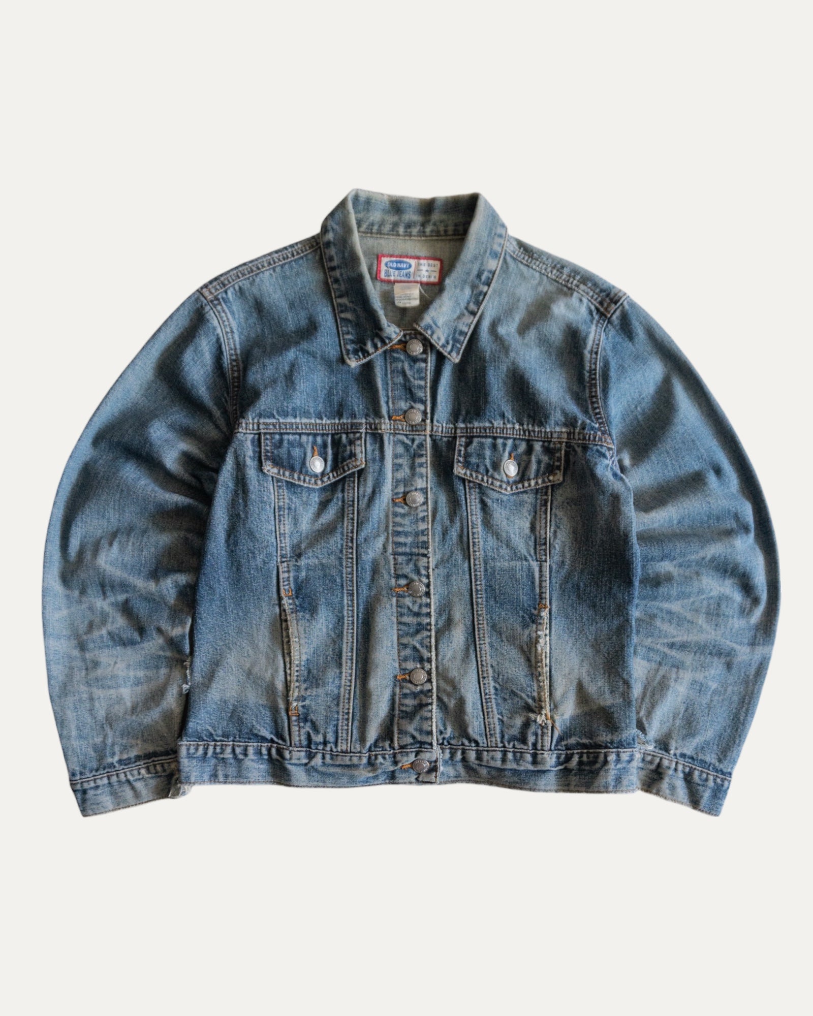 (S) 90’S VINTAGE OLD NAVY DENIM DISTRESSED JACKET
