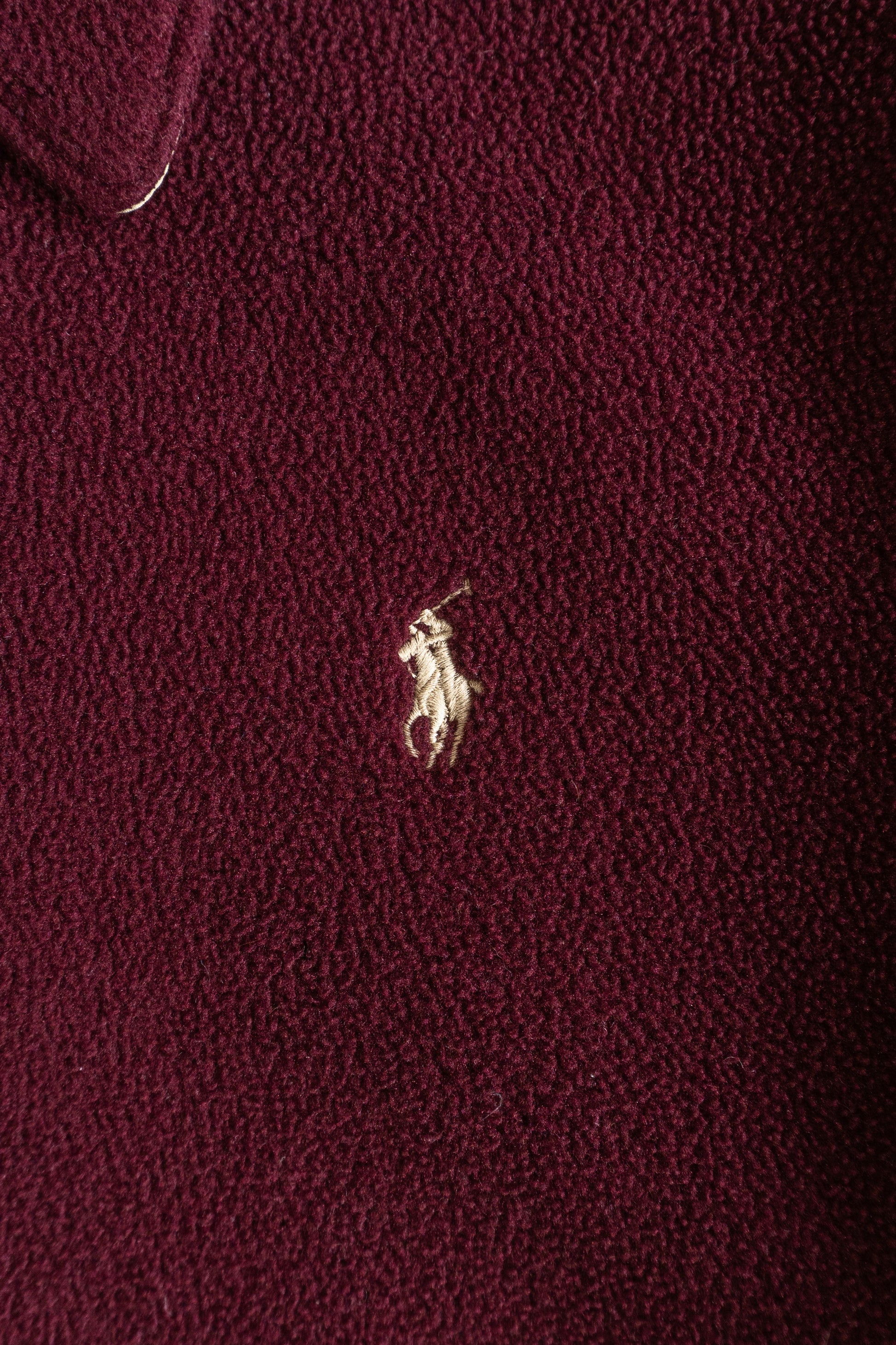 (FIT L/XL) POLO RALPH LAUREN WINE FLEECE JACKET