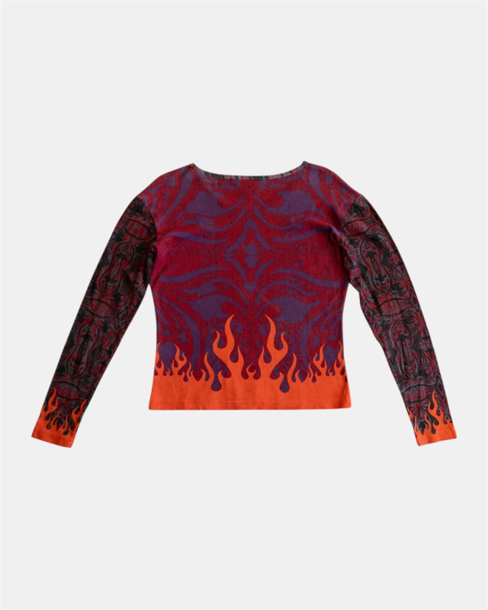 (M) VINTAGE Y2K HARLEY DAVIDSON FLAMES AOP LONG SLEEVE