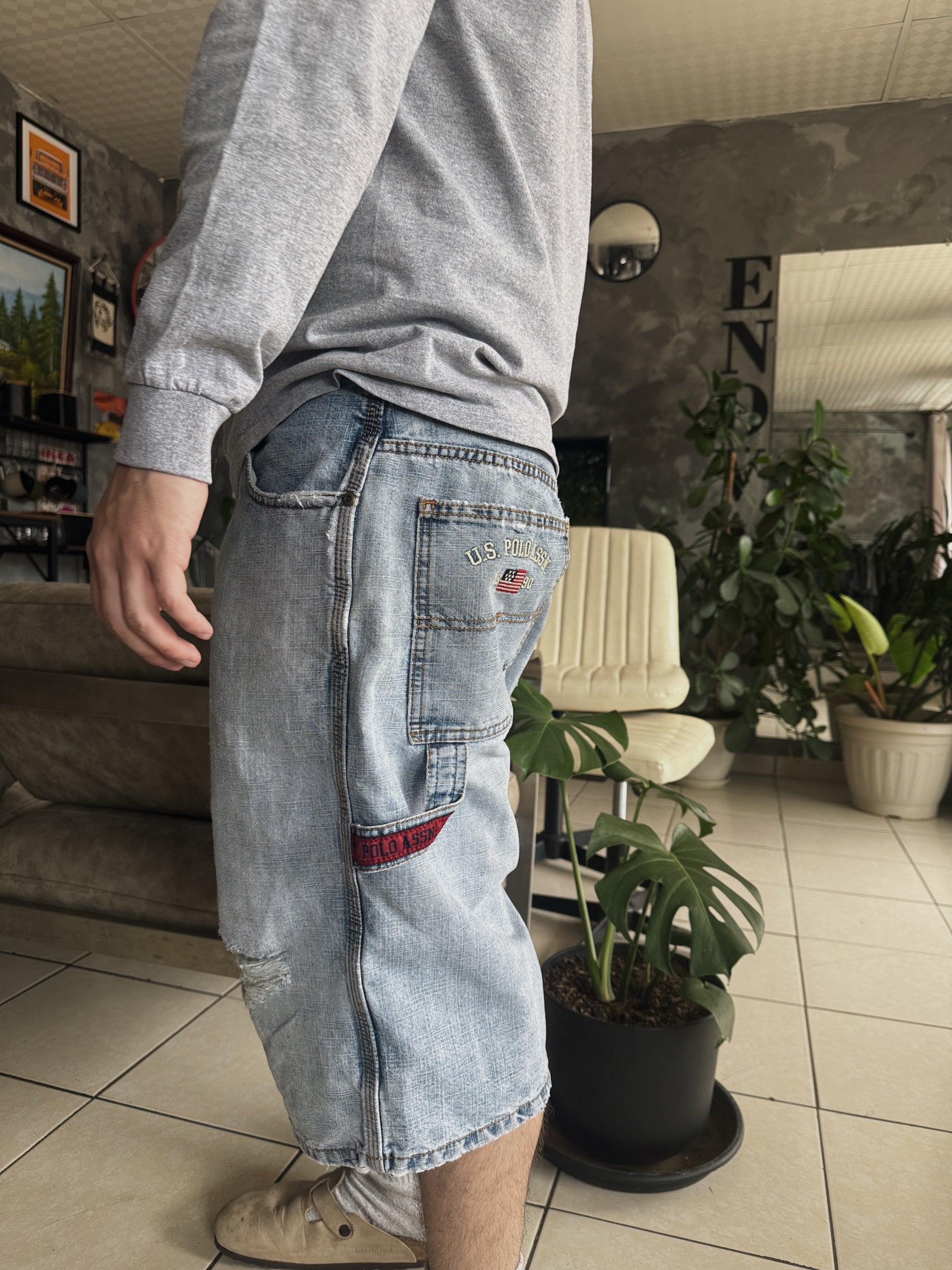 VINTAGE POLO CARPENTER DENIM JORT - 33