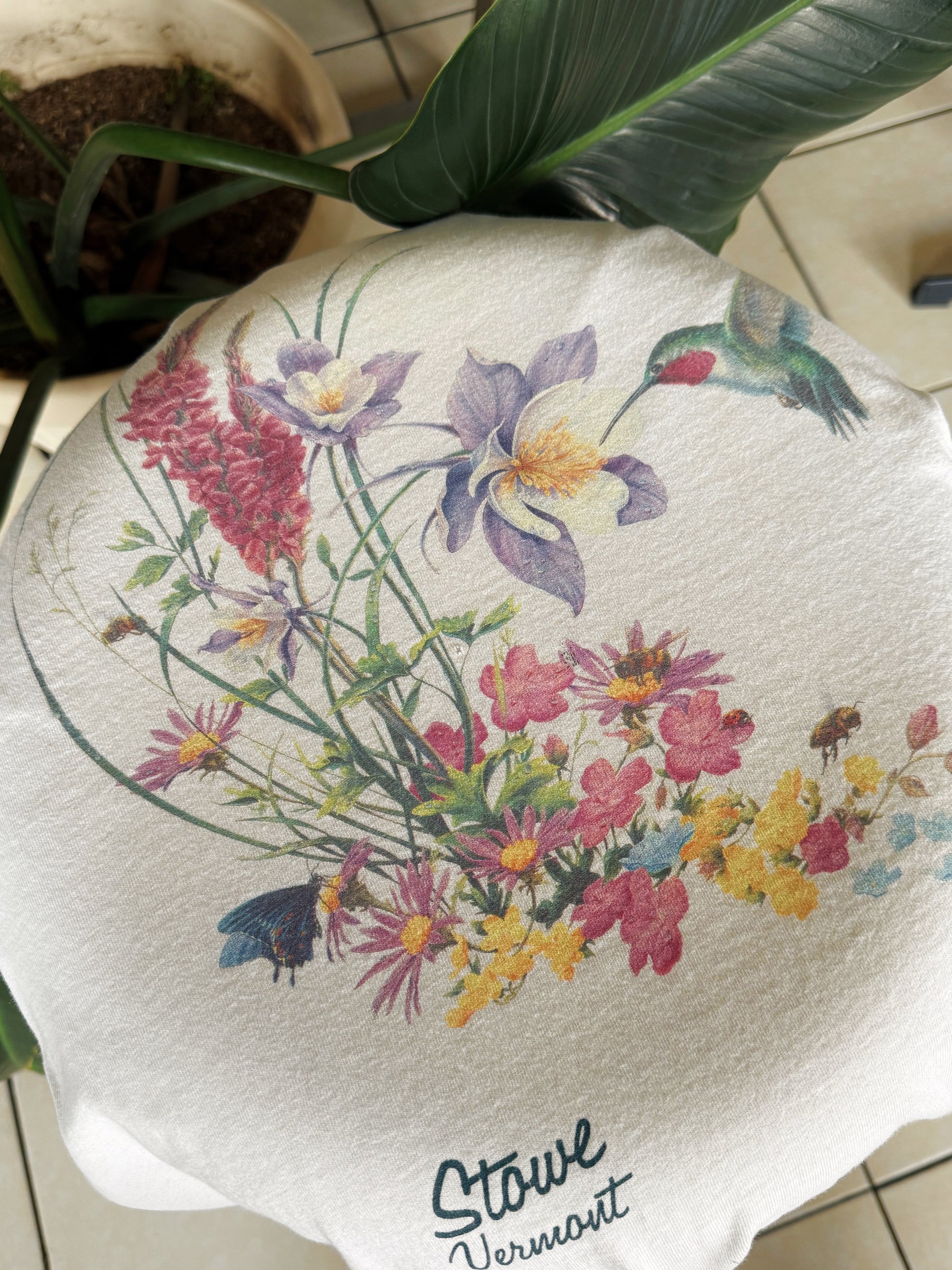 (BOXY L) 90’S VINTAGE HUMMINGBIRD ART TEE