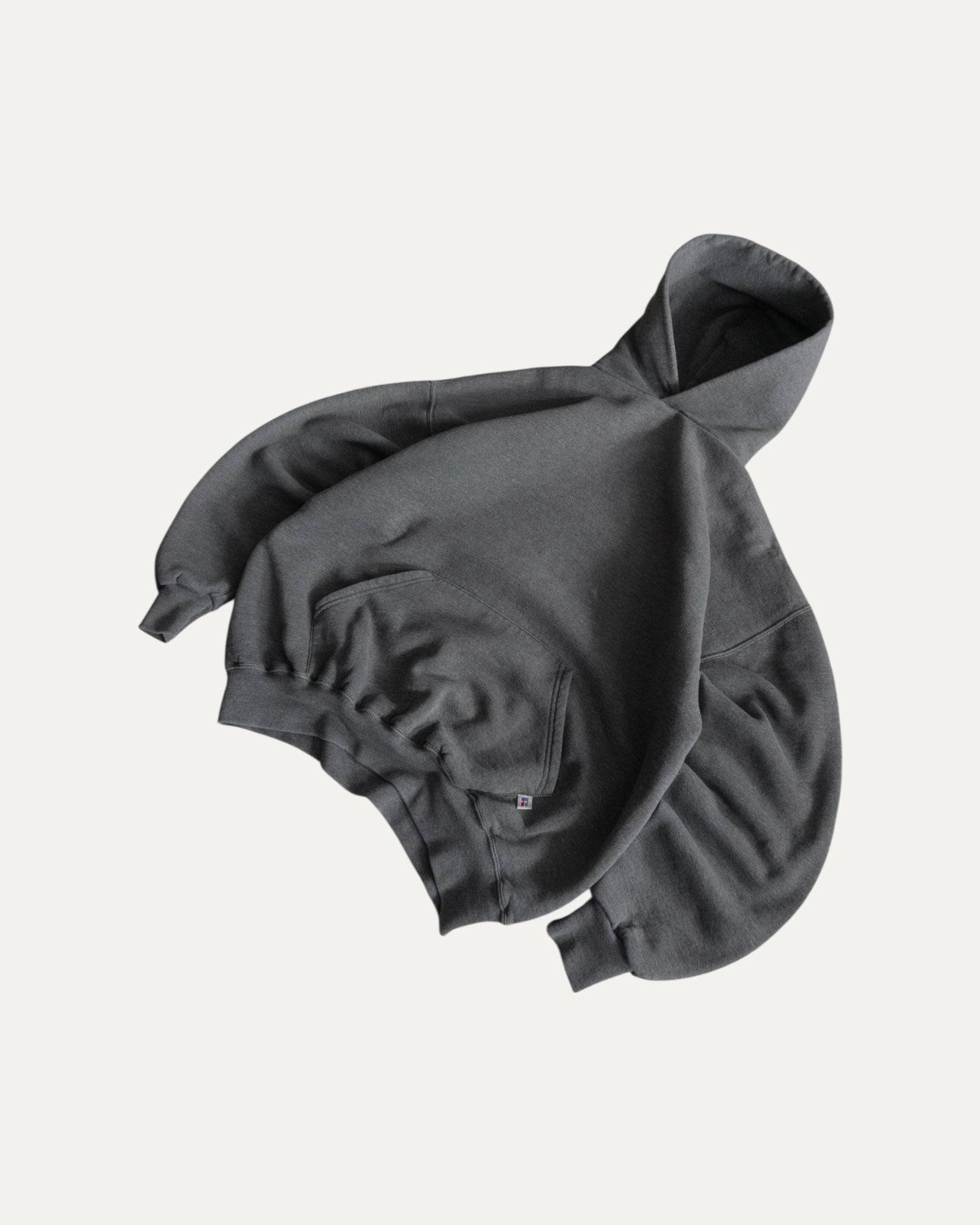 (BOXY L) 00’S VINTAGE RUSSELL GRAY BLANK HOODIE