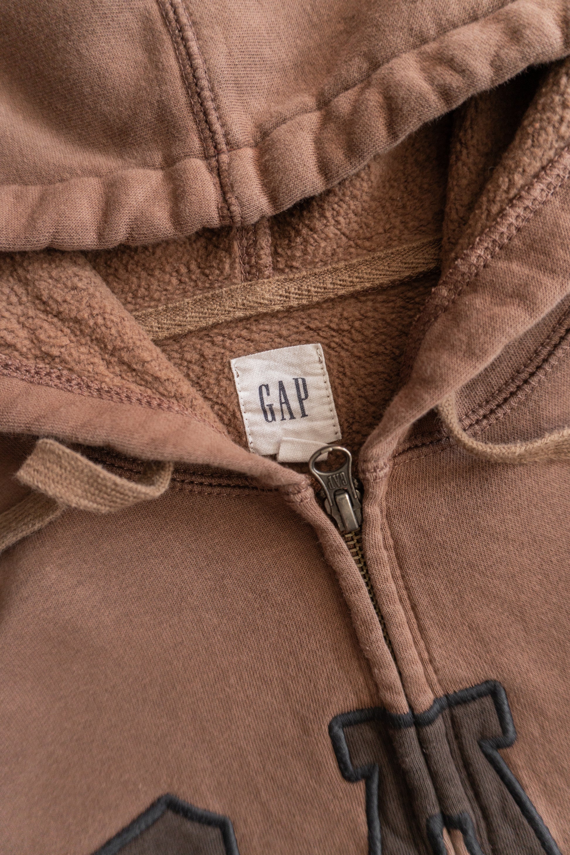 (M) GAP BROWN FADED HOODIE FULL ZIP