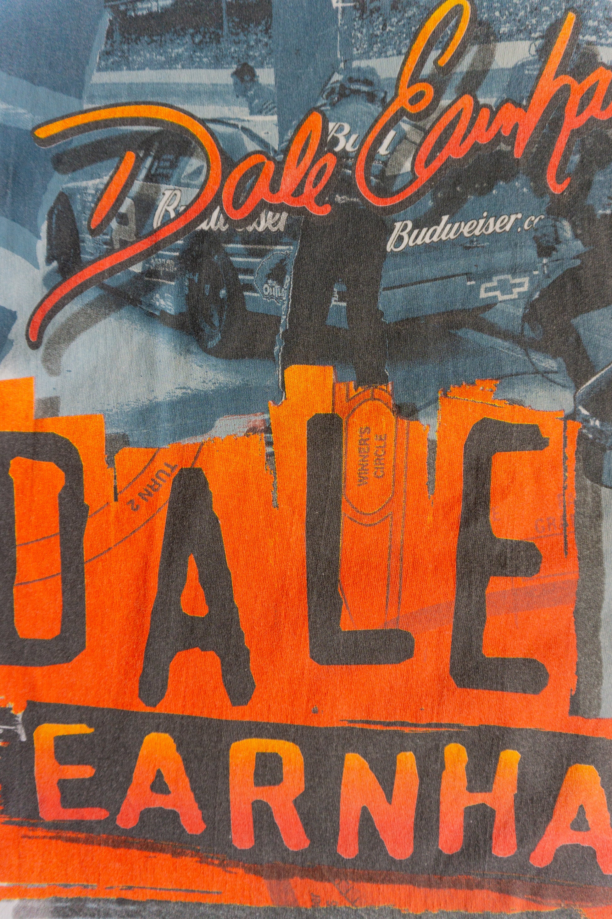 (L) 00’S VINTAGE NASCAR RACING DALE EARNHARDT AOP TEE