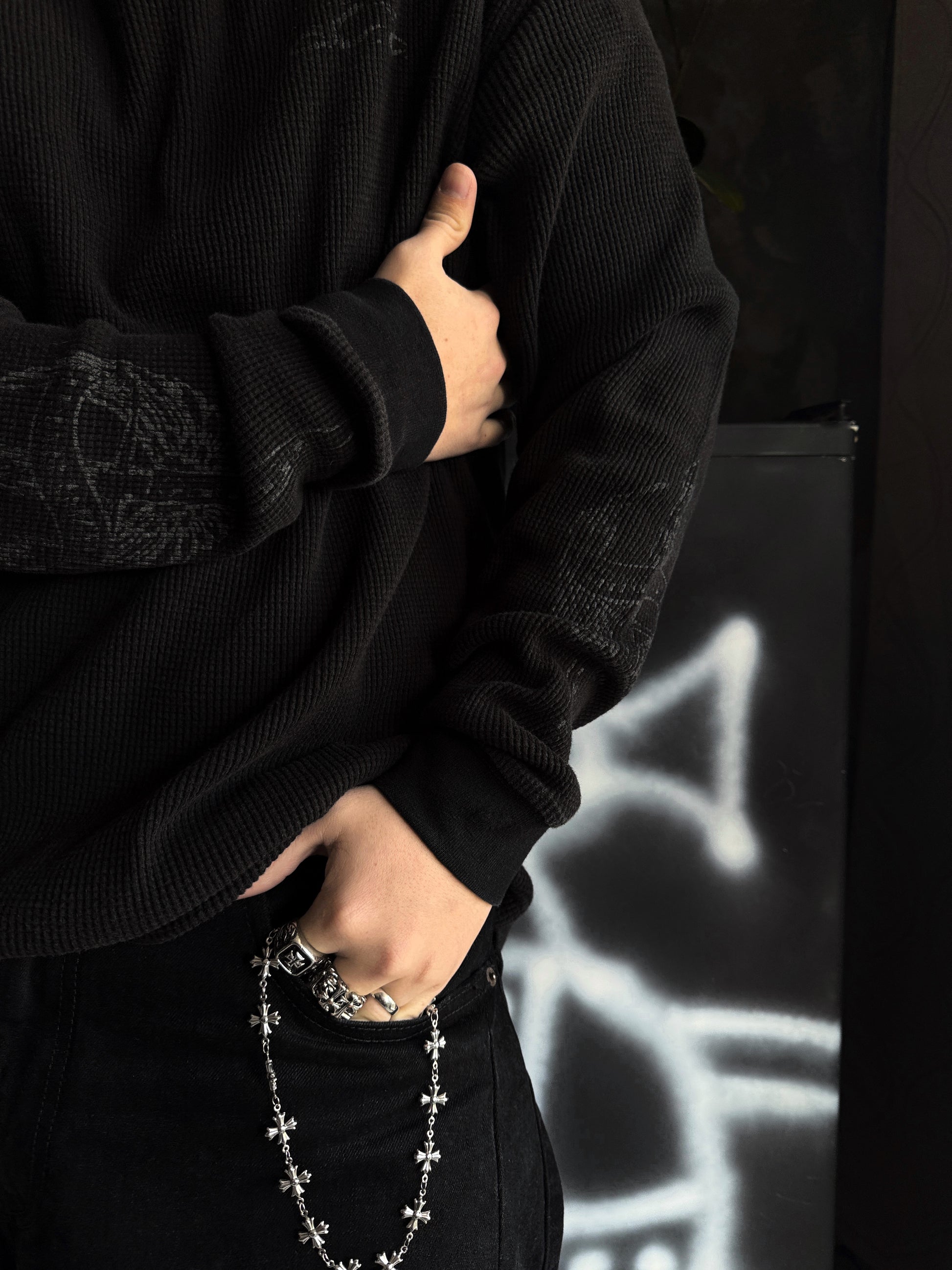 (FIT L) VINTAGE ORANGE COUNTY CHOPPERS THERMAL LONG SLEEVE