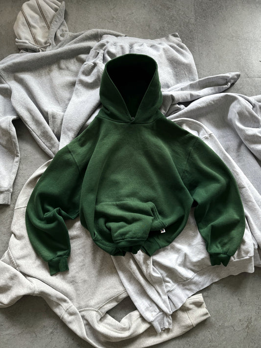 (Boxy L) Vintage Rare Green Russell Collection Hoodie