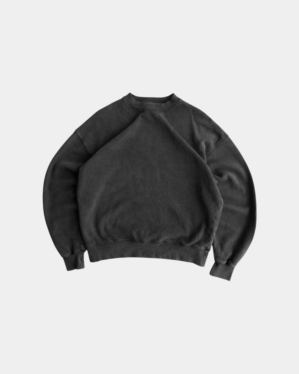 (M) GRAY SUN FADED BOXY CREWNECK