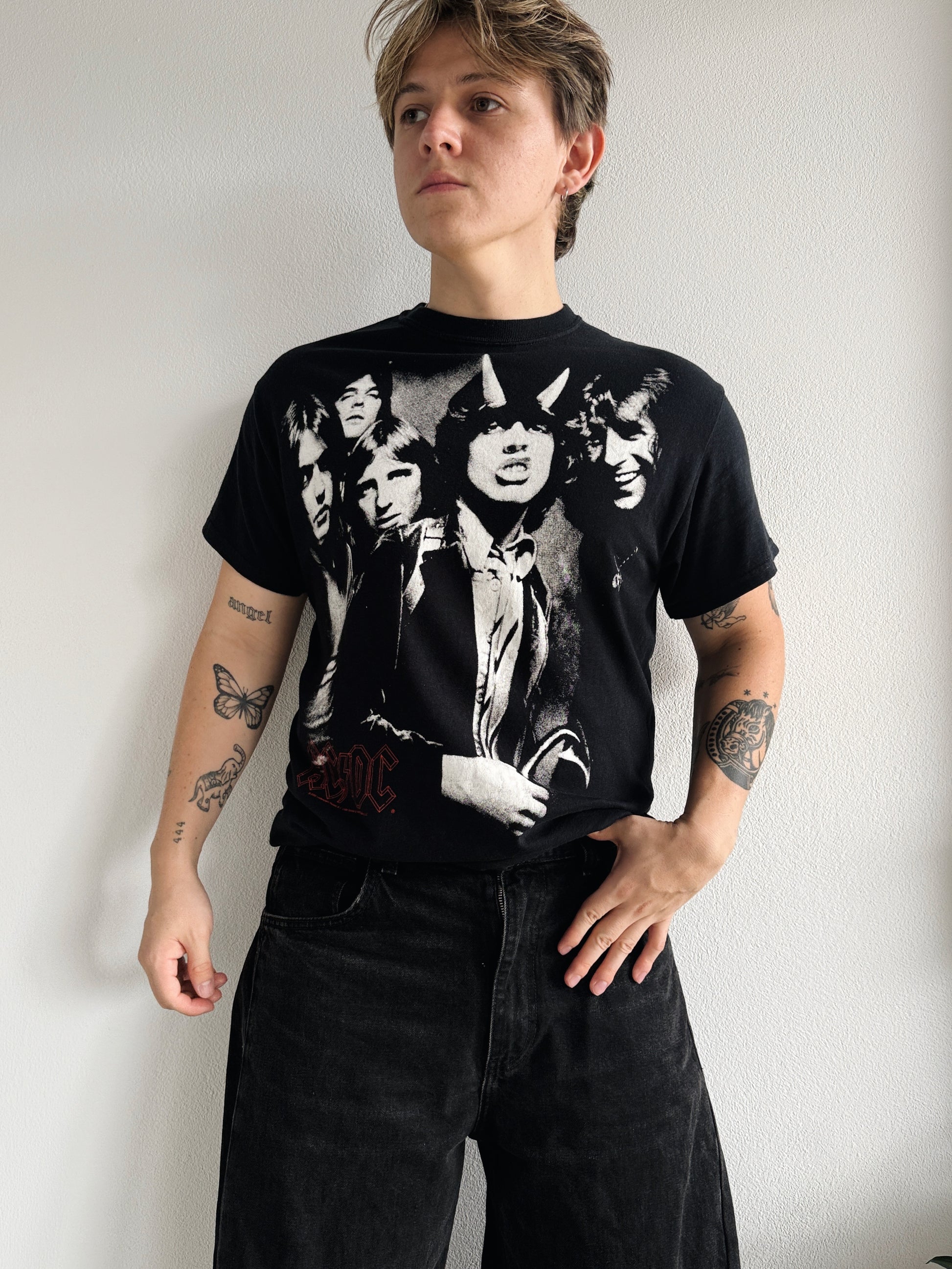 (M) ACDC BAND LIQUID BLUE TEE