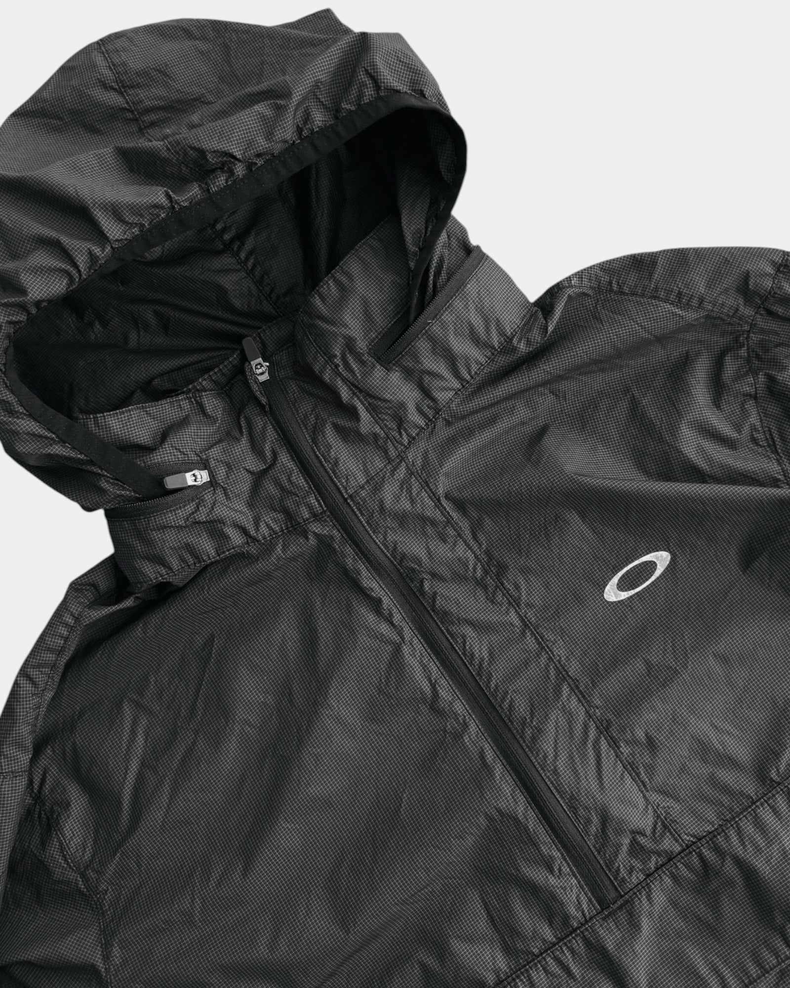 (M/L) OAKLEY BLACK WINDBREAKER JACKET