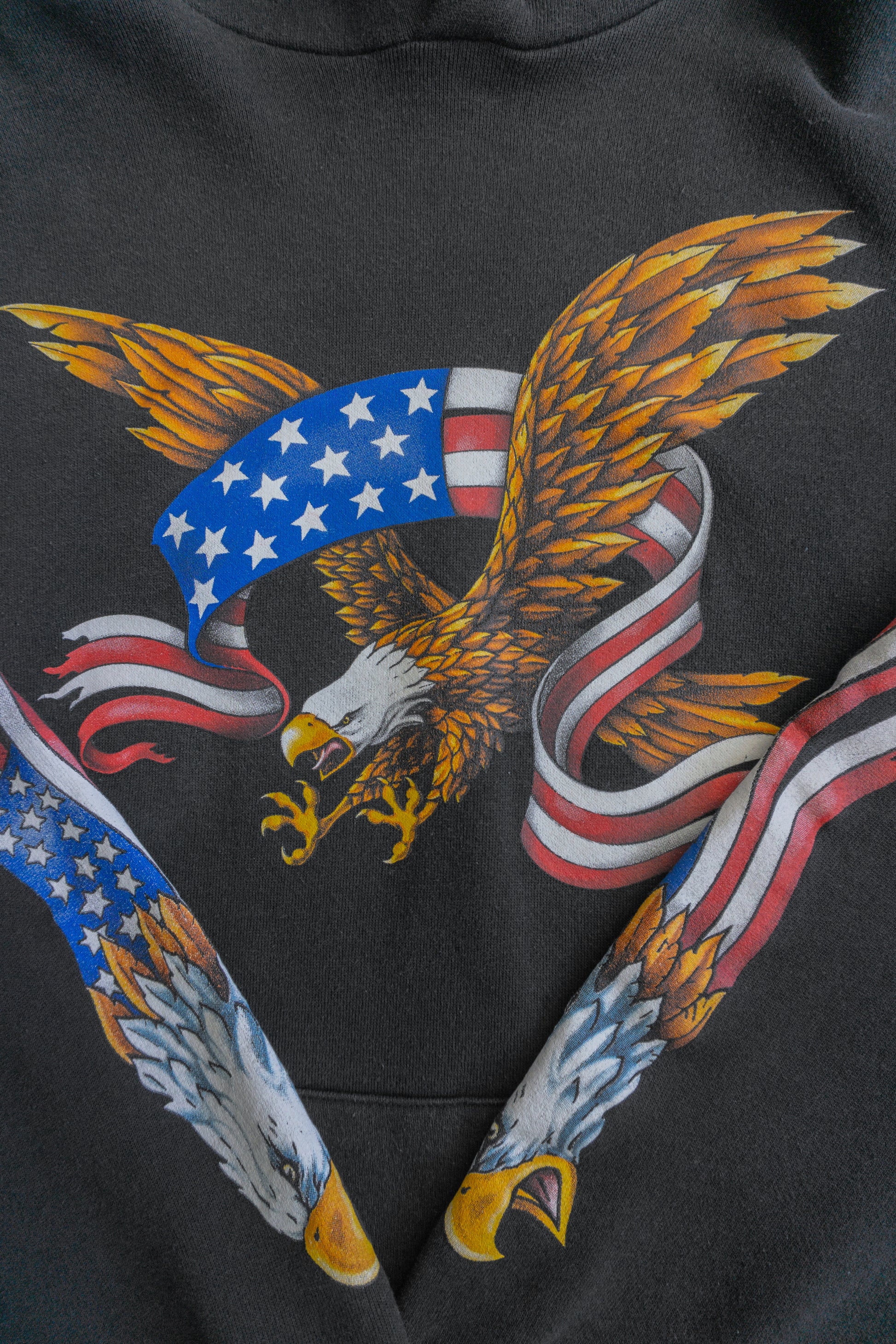 (BOXY M) VINTAGE EAGLE FLAMES LIKE HARLEY DAVIDSON HOODIE