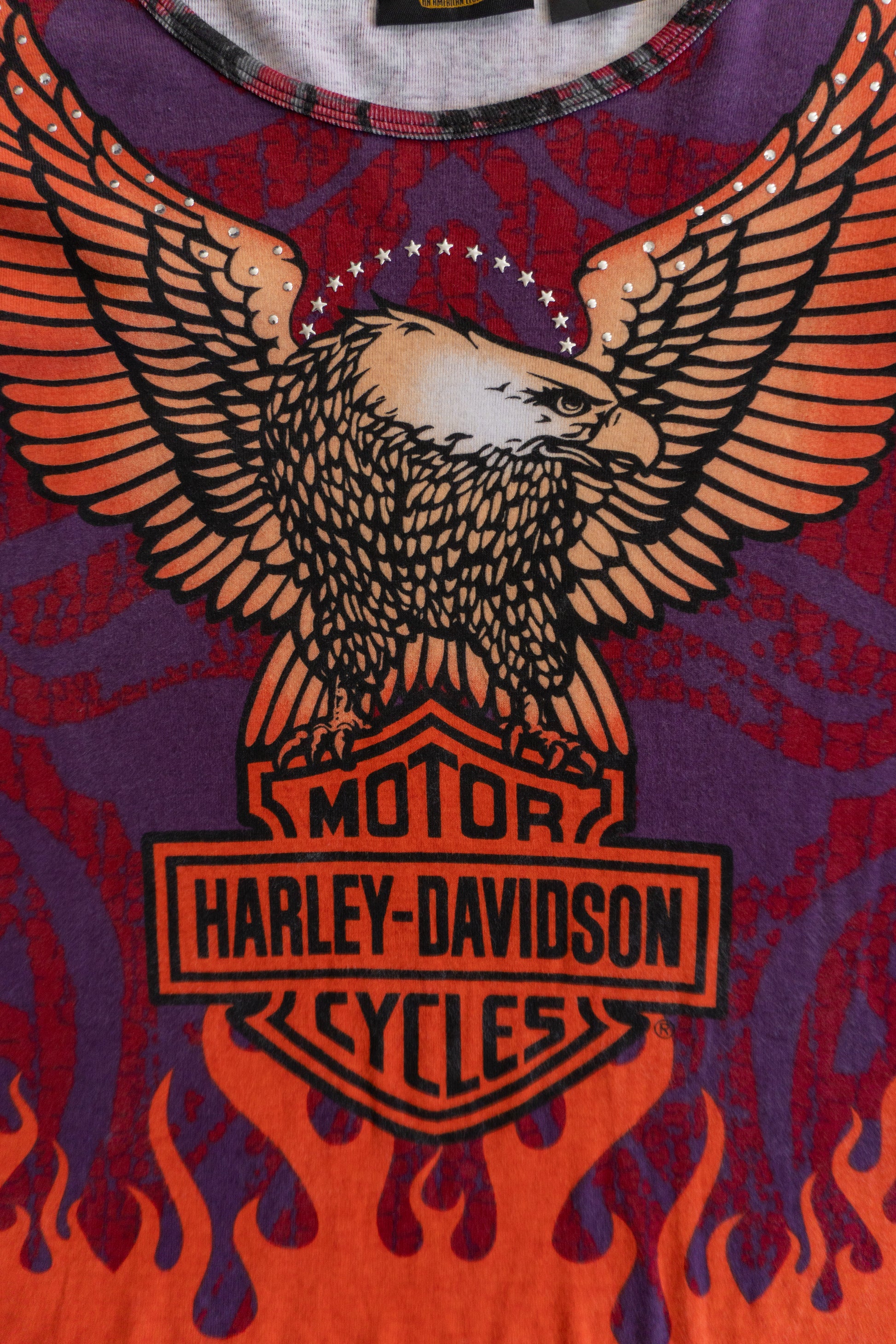 (M) VINTAGE Y2K HARLEY DAVIDSON FLAMES AOP LONG SLEEVE