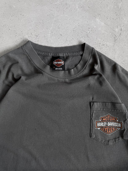 (XL) VINTAGE HARLEY DAVIDSON FADED BOSTON POCKET TEE
