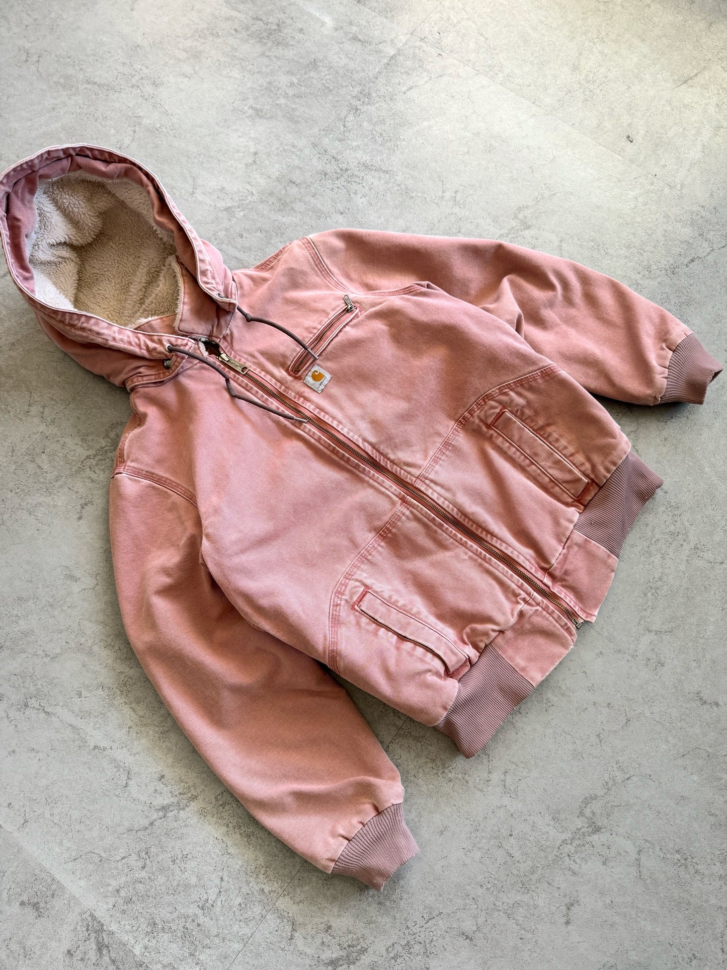 (M) Vintage Pink Carhartt Sherpa Jacket