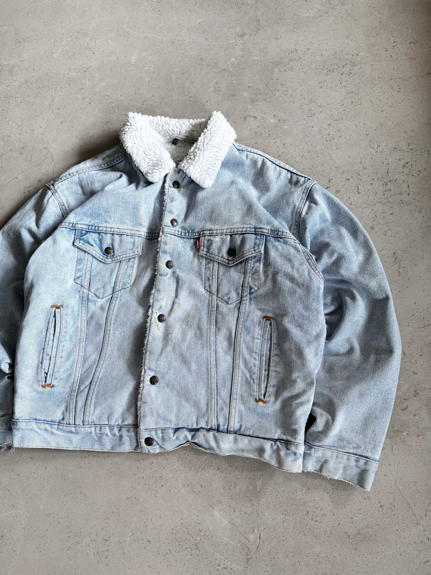 (L) 80’s Vintage Levi’s Denim Sherpa Jacket