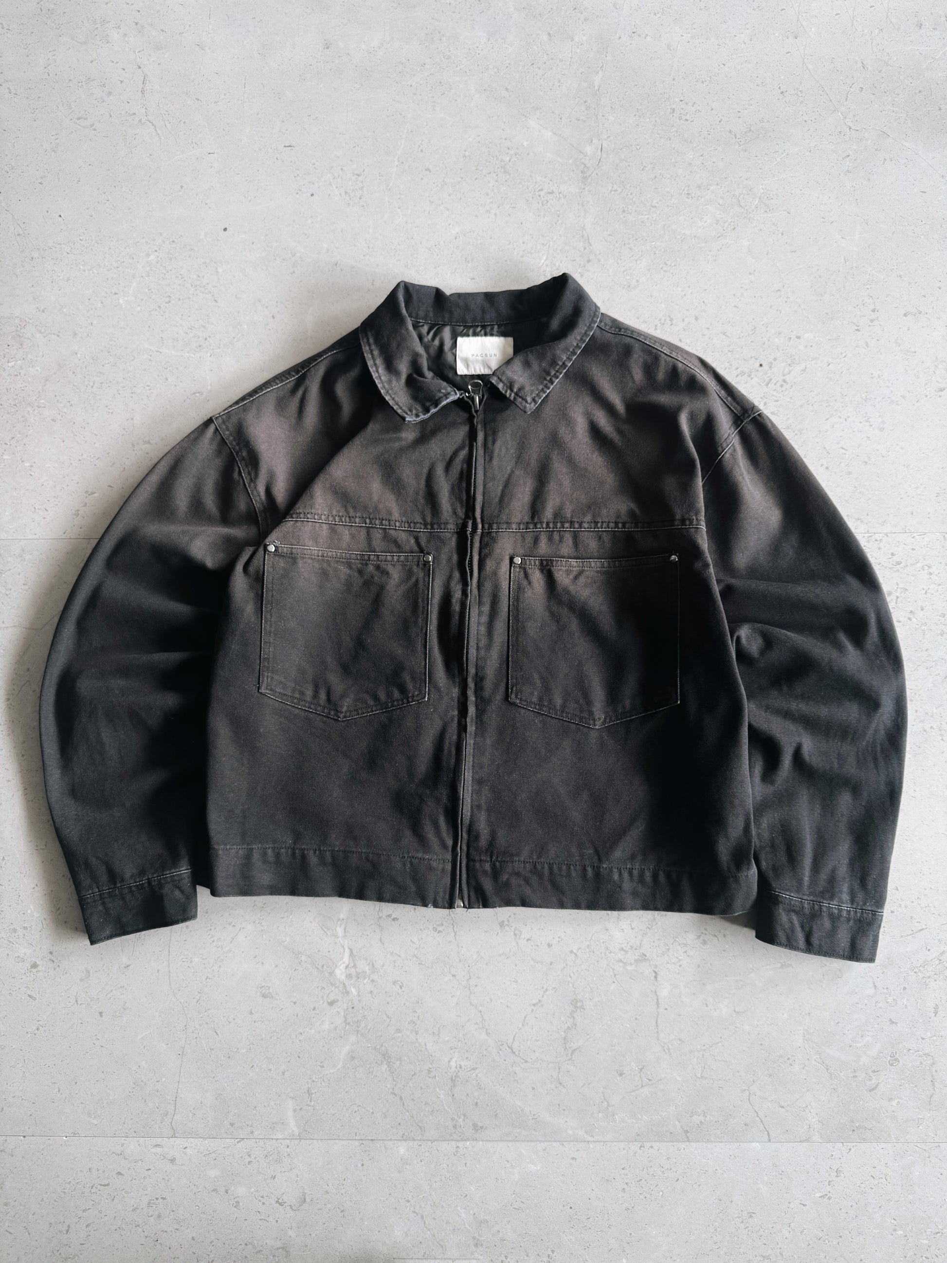 (M) PACSUN FADED TYPE DETROIT JACKET