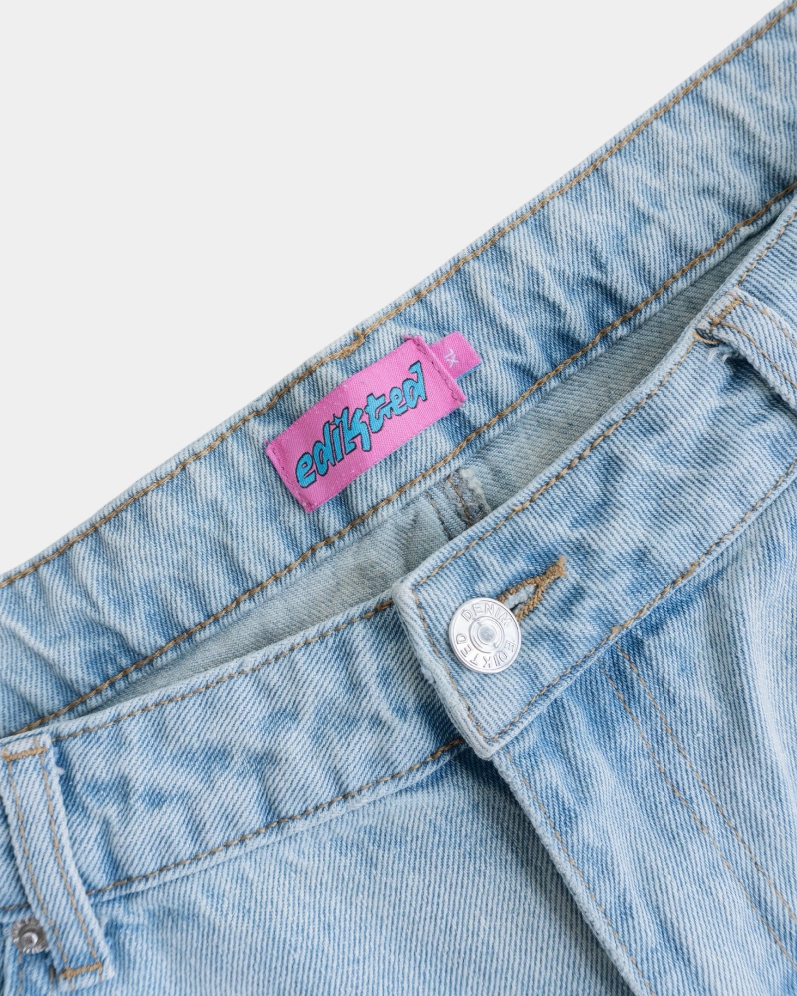 DENIM BAGGY WIDE LEG PANTS - 34x32
