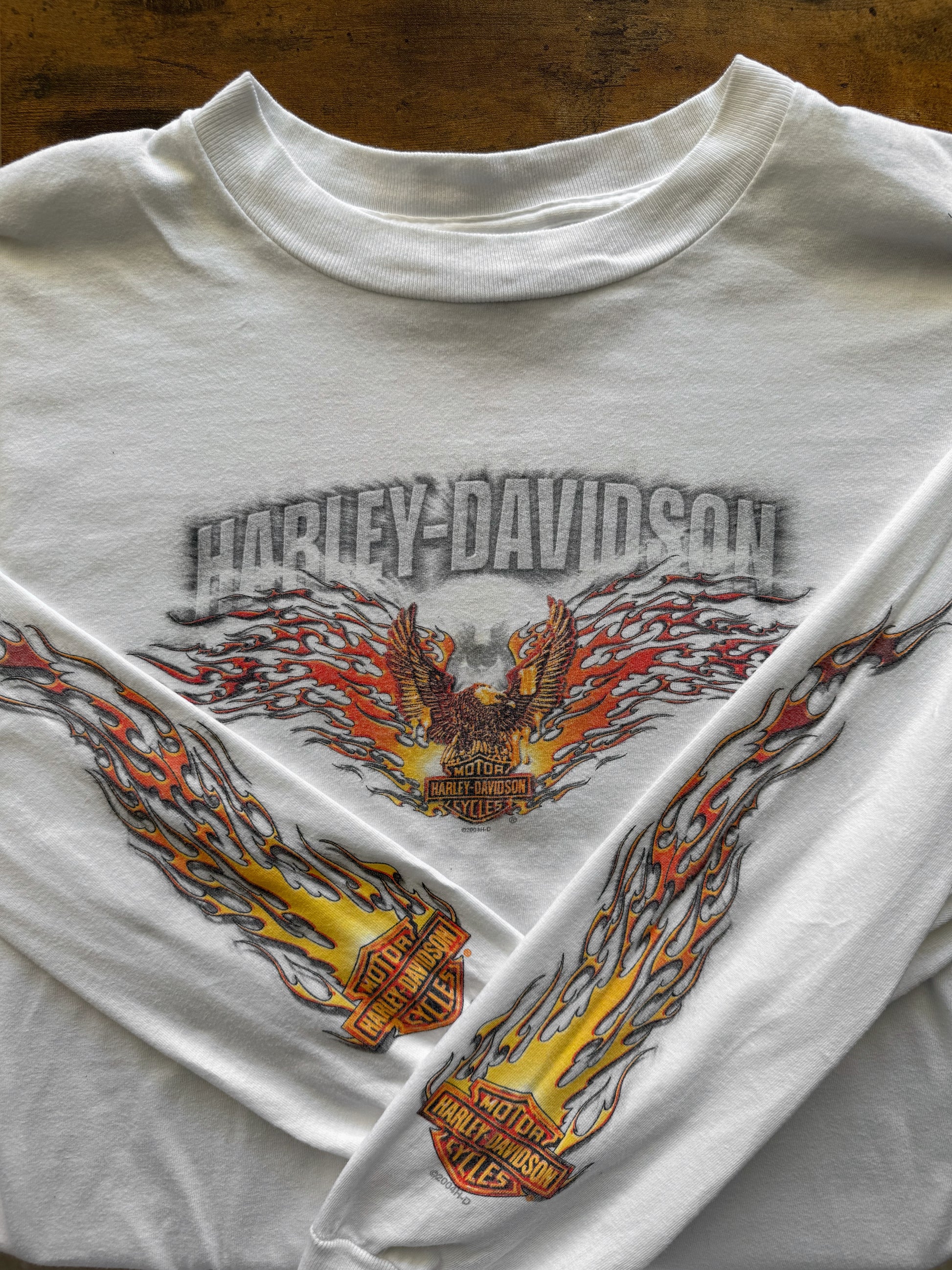 (M) 2000’S VINTAGE HARLEY DAVIDSON FLAMES LONG SLEEVE