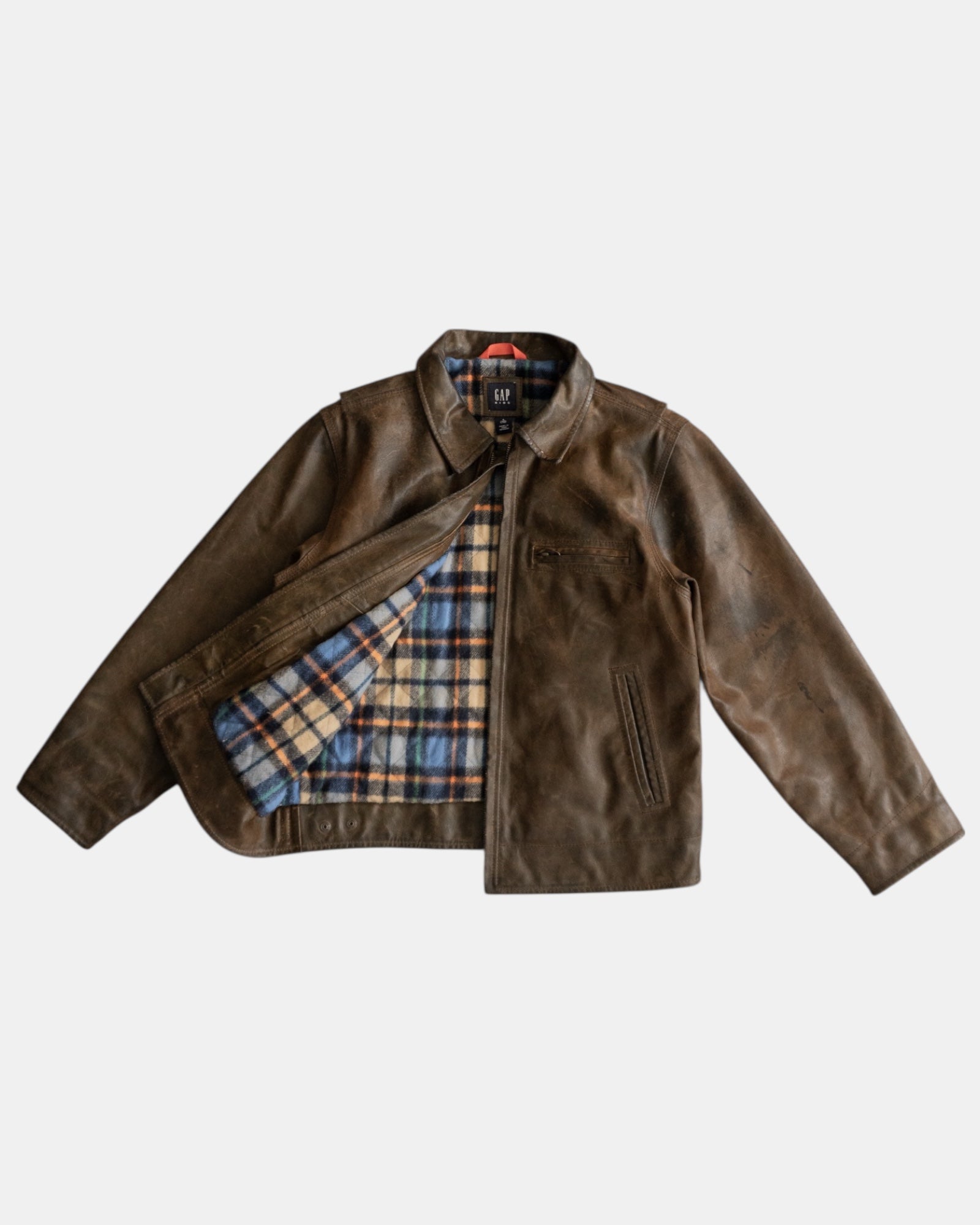 (S) GAP AMAZING FADED LEATHER JACKET