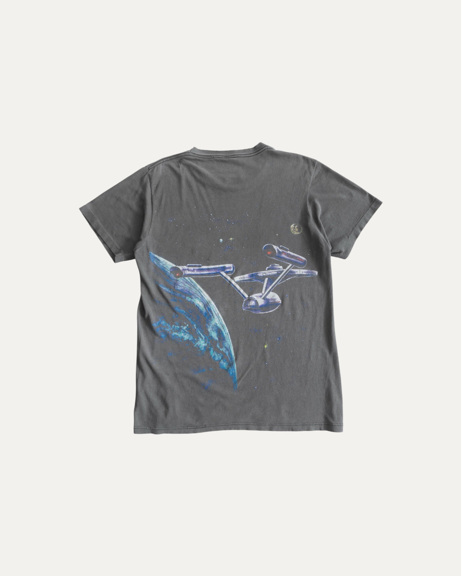 (M) 90’S VINTAGE STAR TREK ENTERPRISE BEAUTIFUL FADED AOP TEE