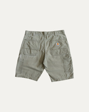 VINTAGE CARHARTT OLIVE GREEN AMAZING FADED SHORT - 32