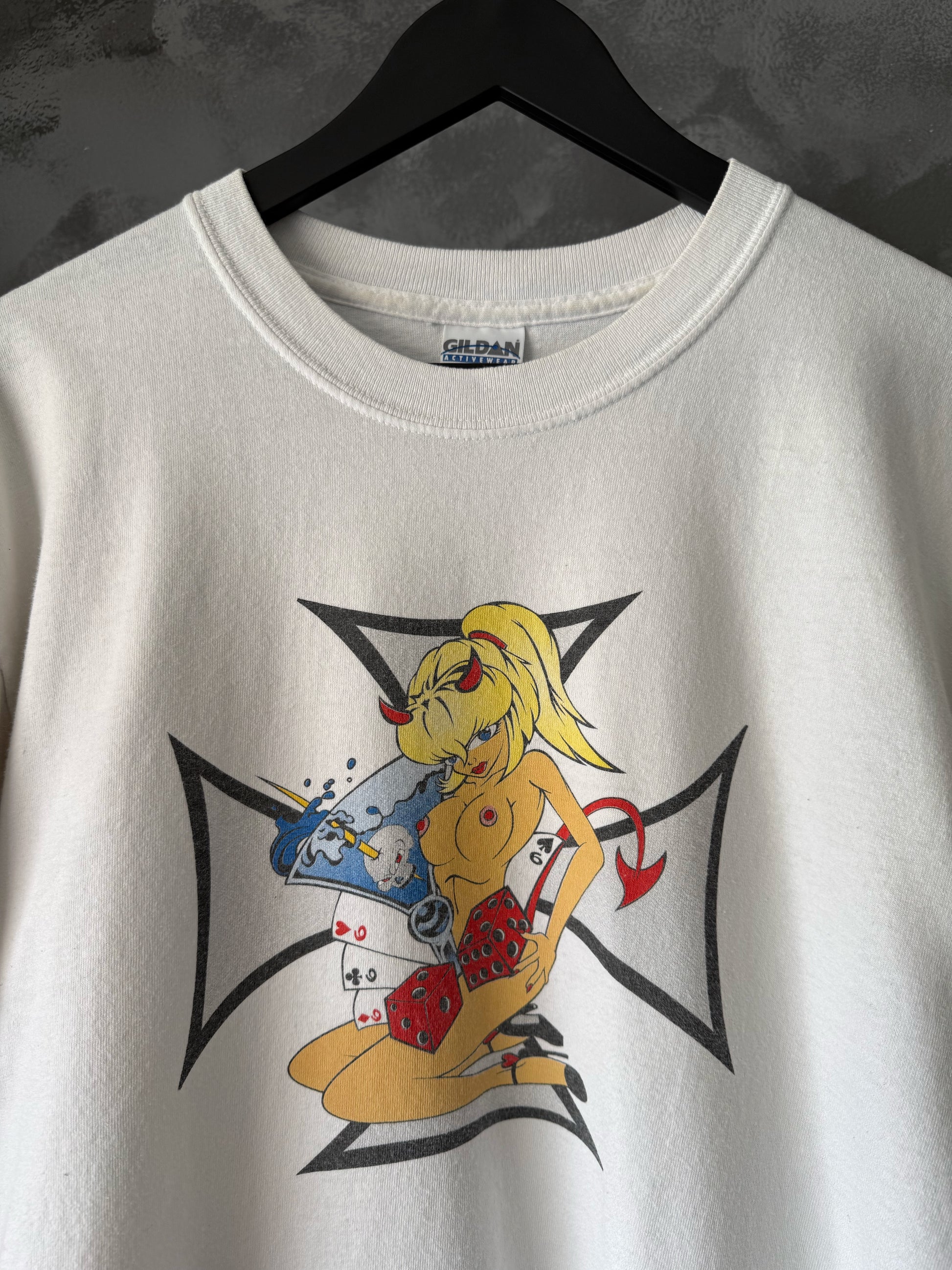 (M) VINTAGE RARE PIECE HELLBOUND ANIME DEMONETTE X CHOPPERS CROSS TEE