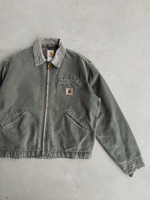 (L) 90’S VINTAGE CARHARTT FADED GREEN DETROIT JACKET J76 MOS