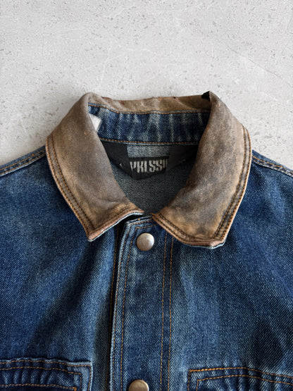 (M) 80’S 90’S VINTAGE DENIM BOMBER JACKET