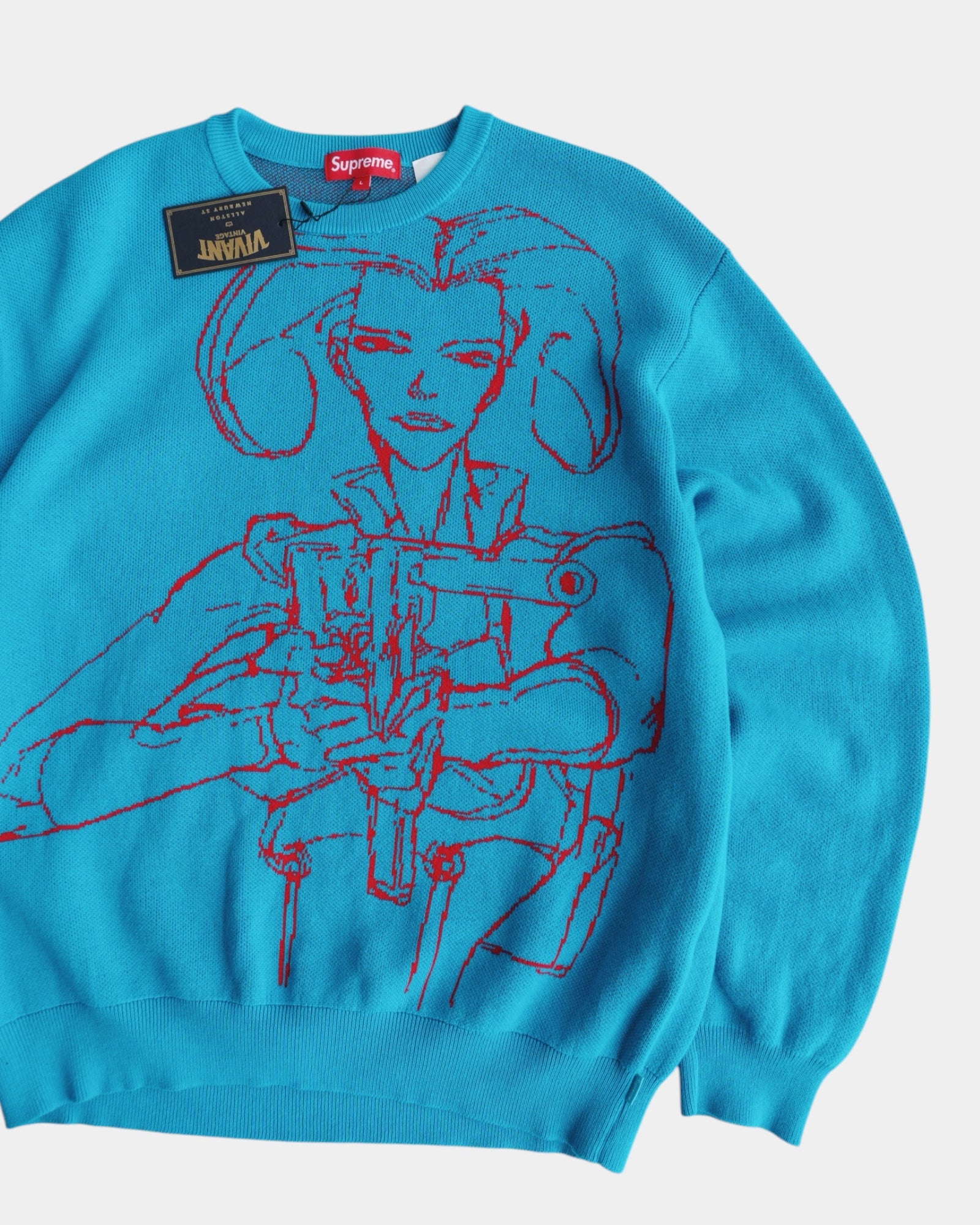(L) SUPREME AEON FLUX CYAN SWEATER