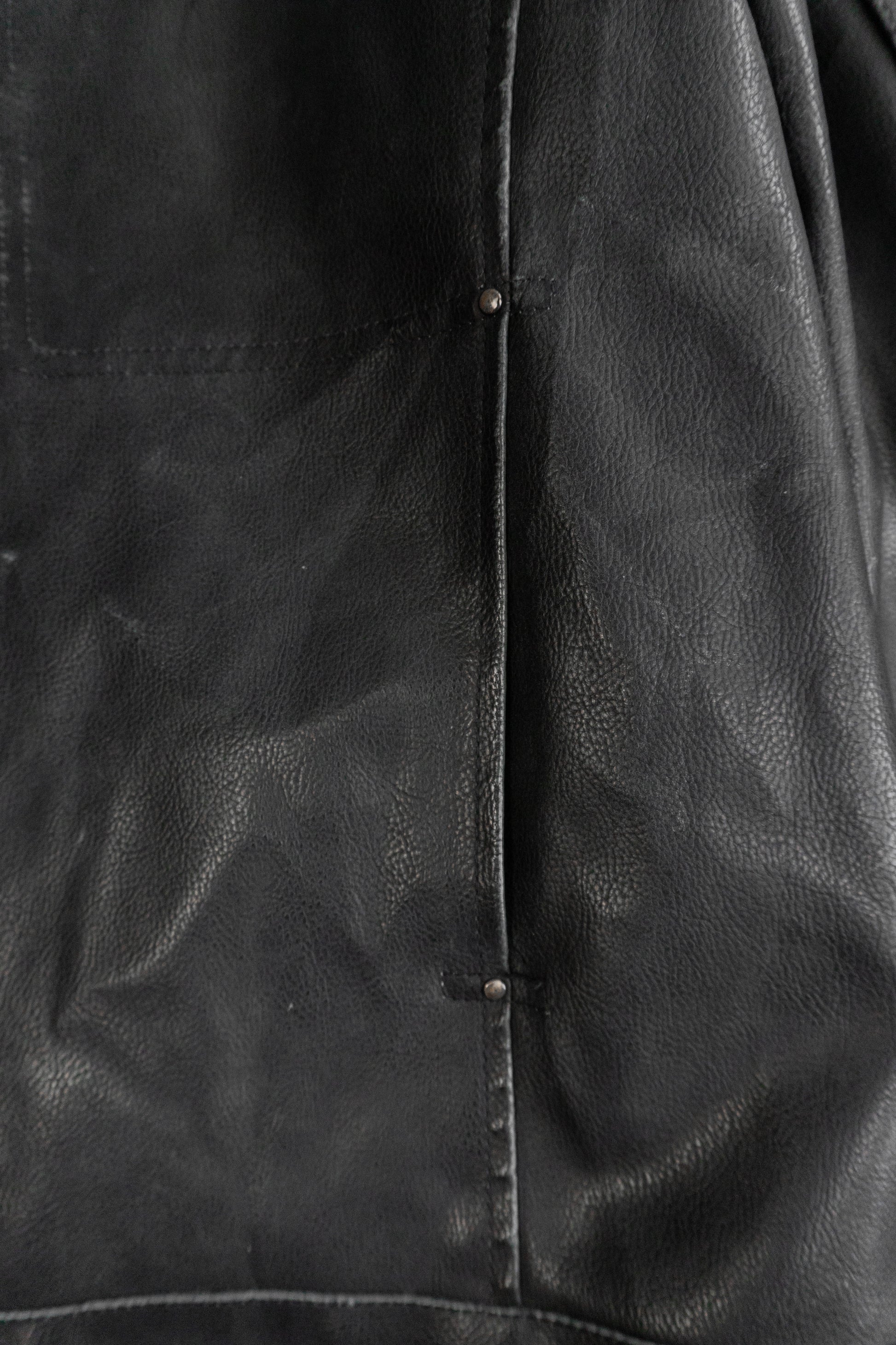 (L/XL) VINTAGE POLO LEATHER JACKET