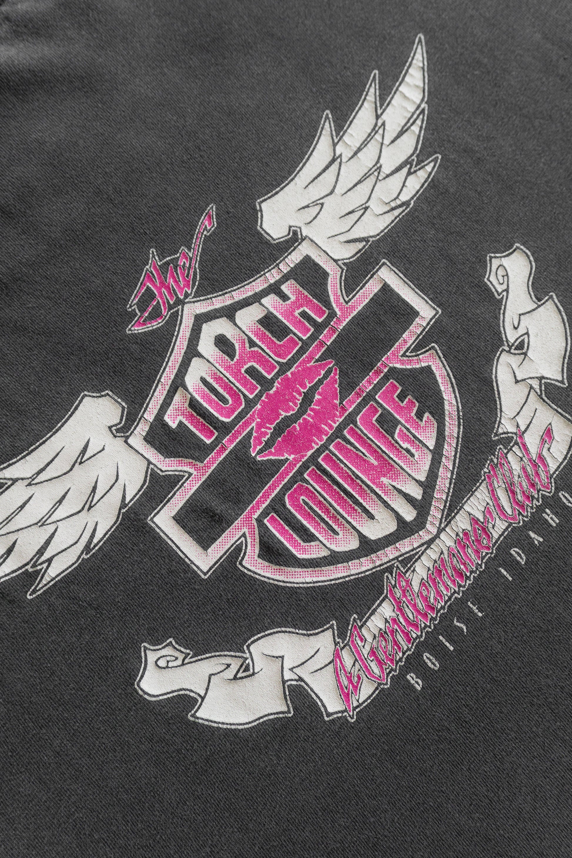 (BOXY L) 90’S VINTAGE HARLEY KISS CLUB FADED TEE