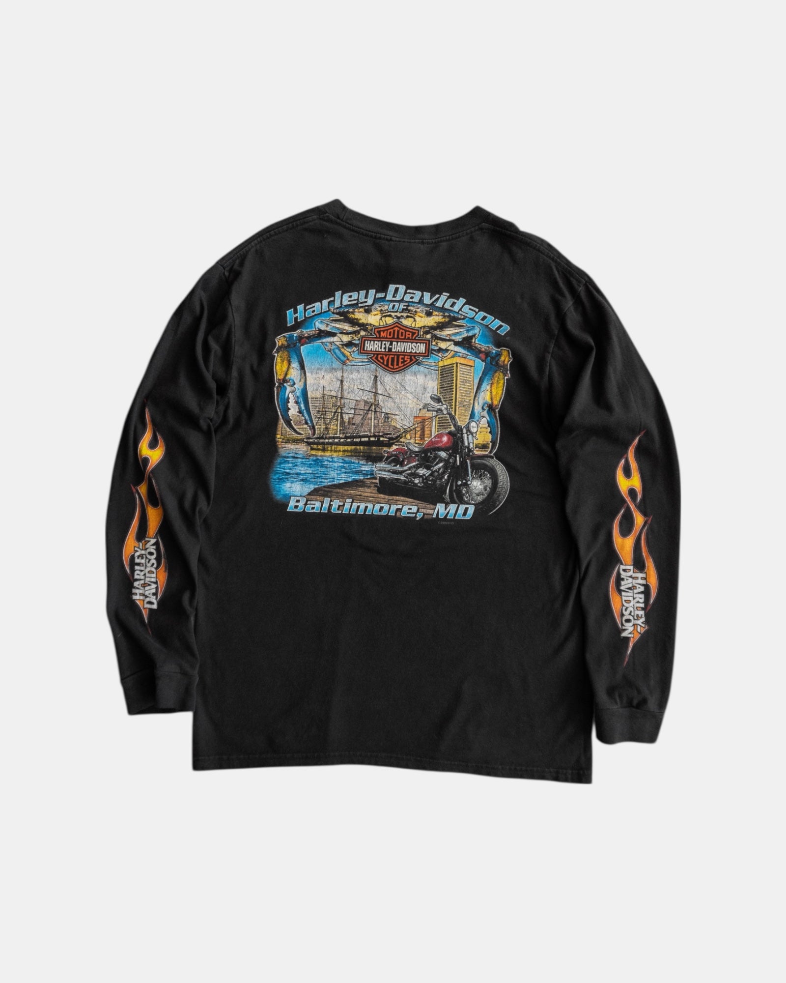 (L) HARLEY DAVIDSON FLAMES LONG SLEEVE