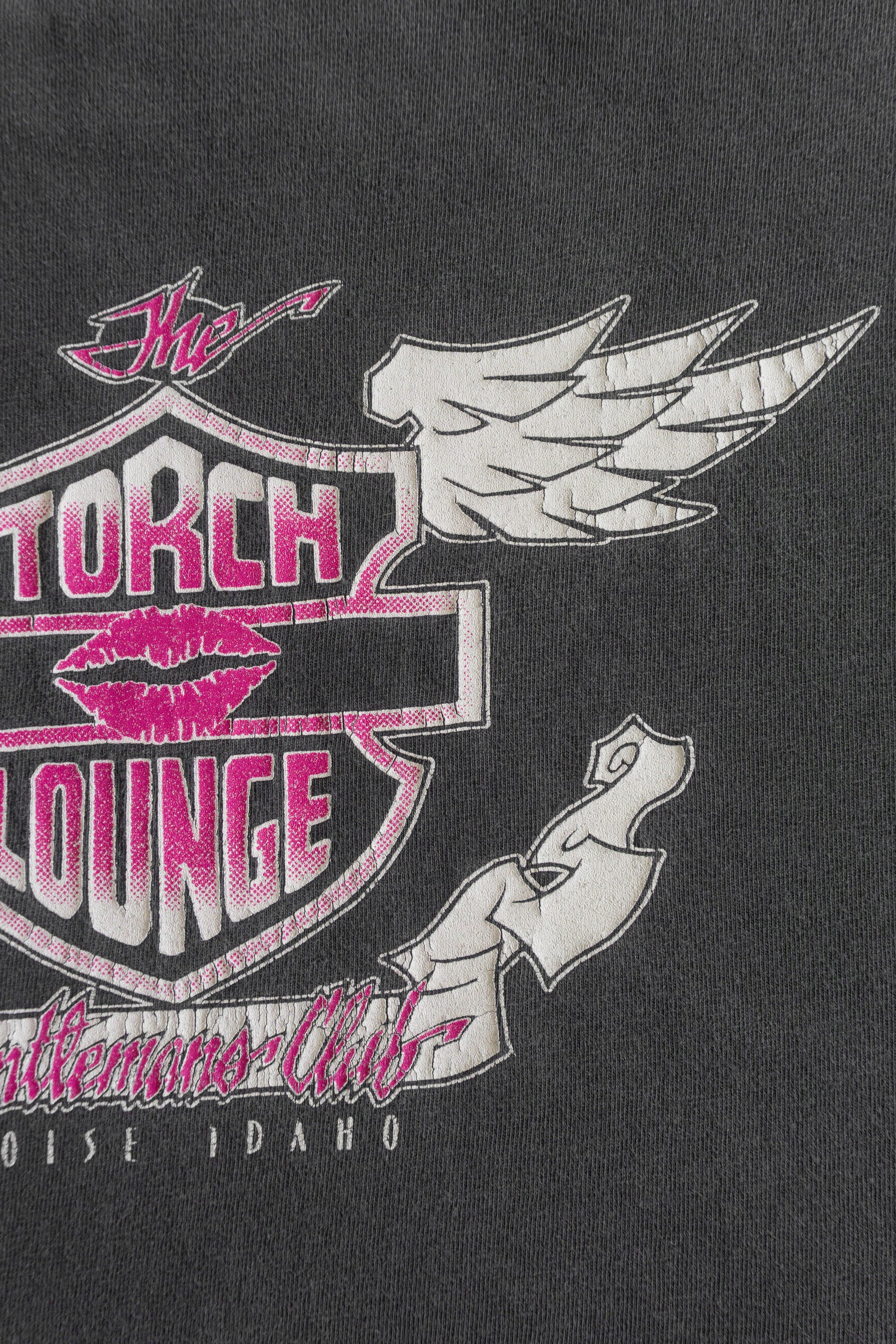 (BOXY L) 90’S VINTAGE HARLEY KISS CLUB FADED TEE