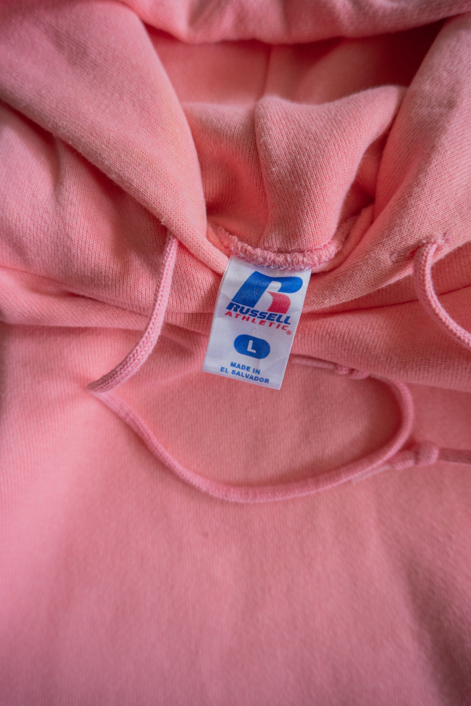 (L) RARE RUSSELL FADED SOFT PINK HOODIE