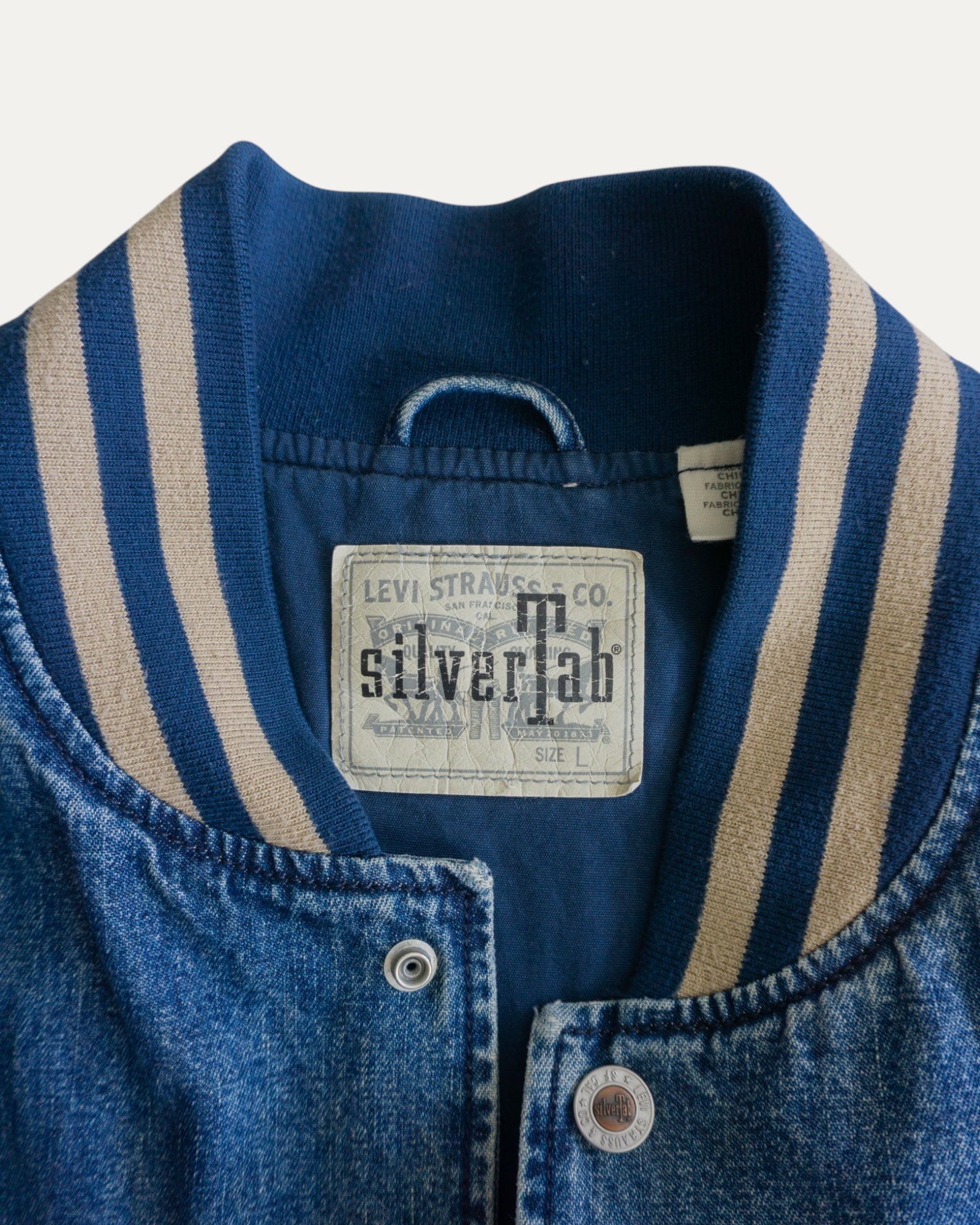 (L) LEVIS SILVER TAB DENIM VARSITY JACKET