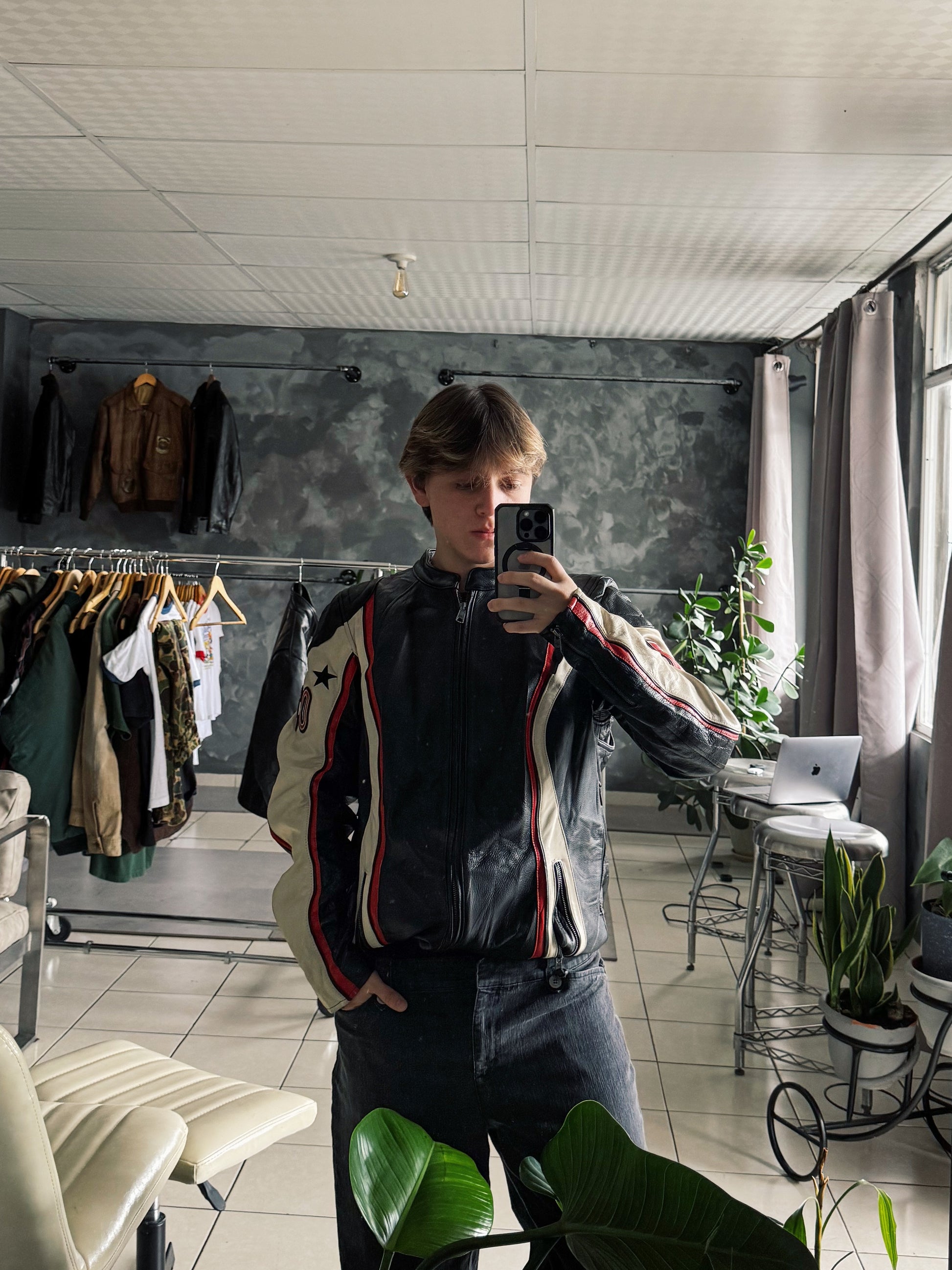 (L) VINTAGE HARLEY DAVIDSON LEATHER JACKET