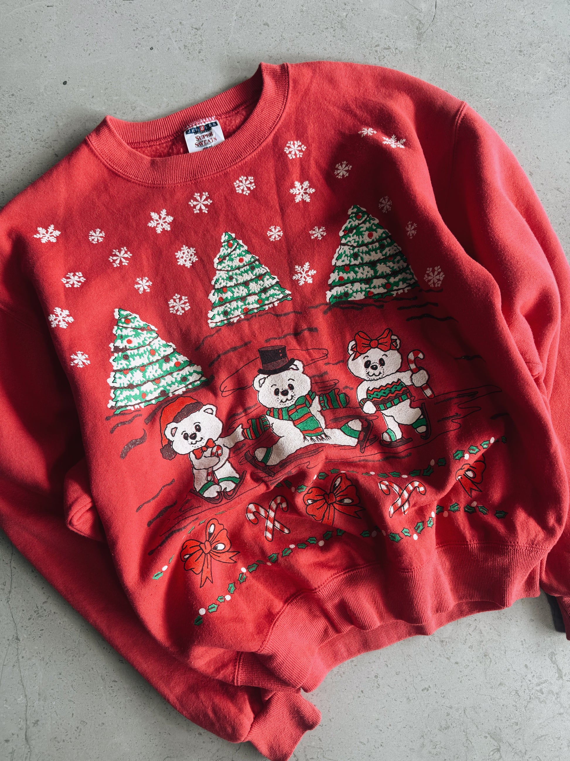 (M) 90’S VINTAGE TEDDY BEAR CHRISTMAS CREWNECK