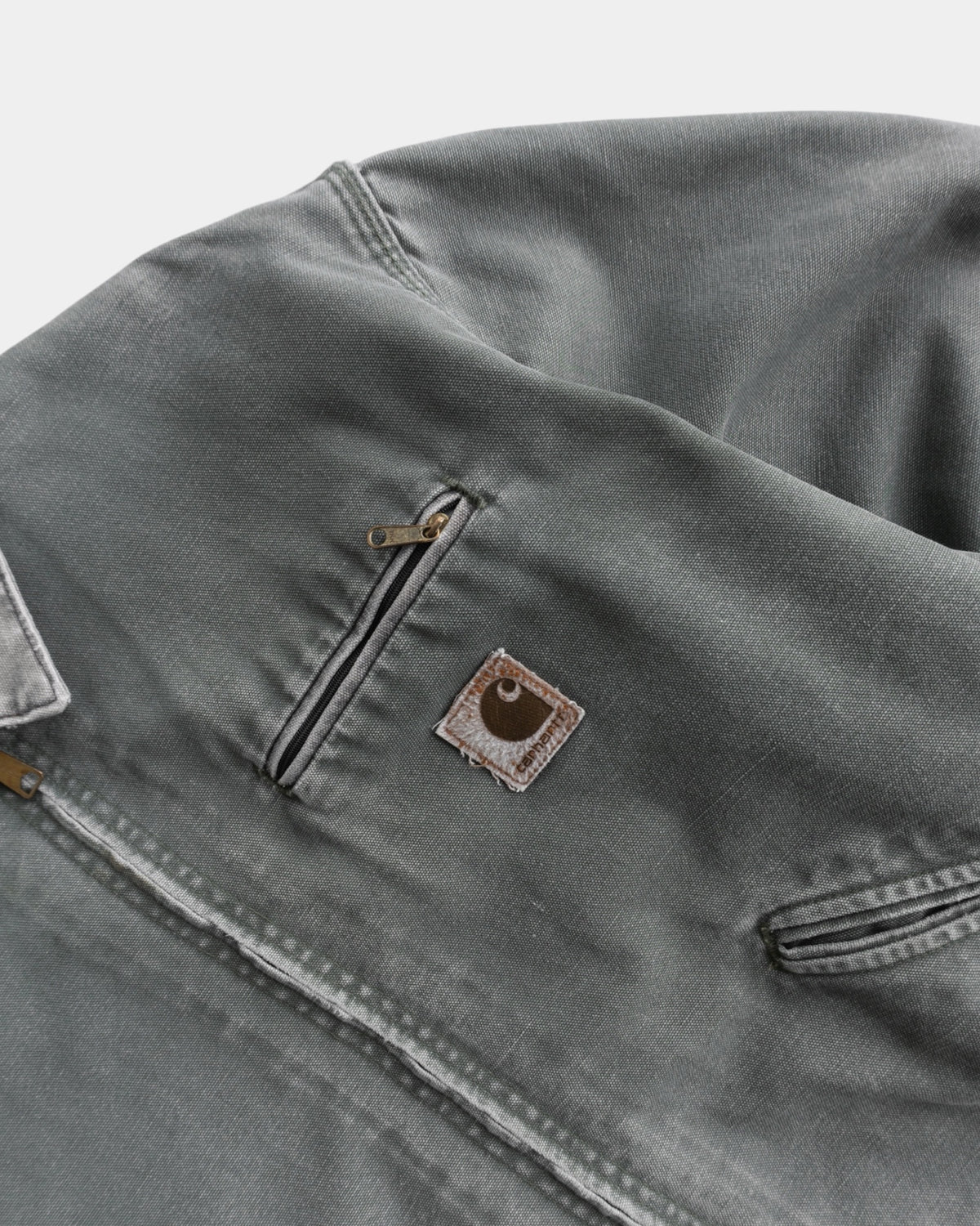 (L) 90’S VINTAGE CARHARTT FADED GREEN DETROIT JACKET J76 MOS