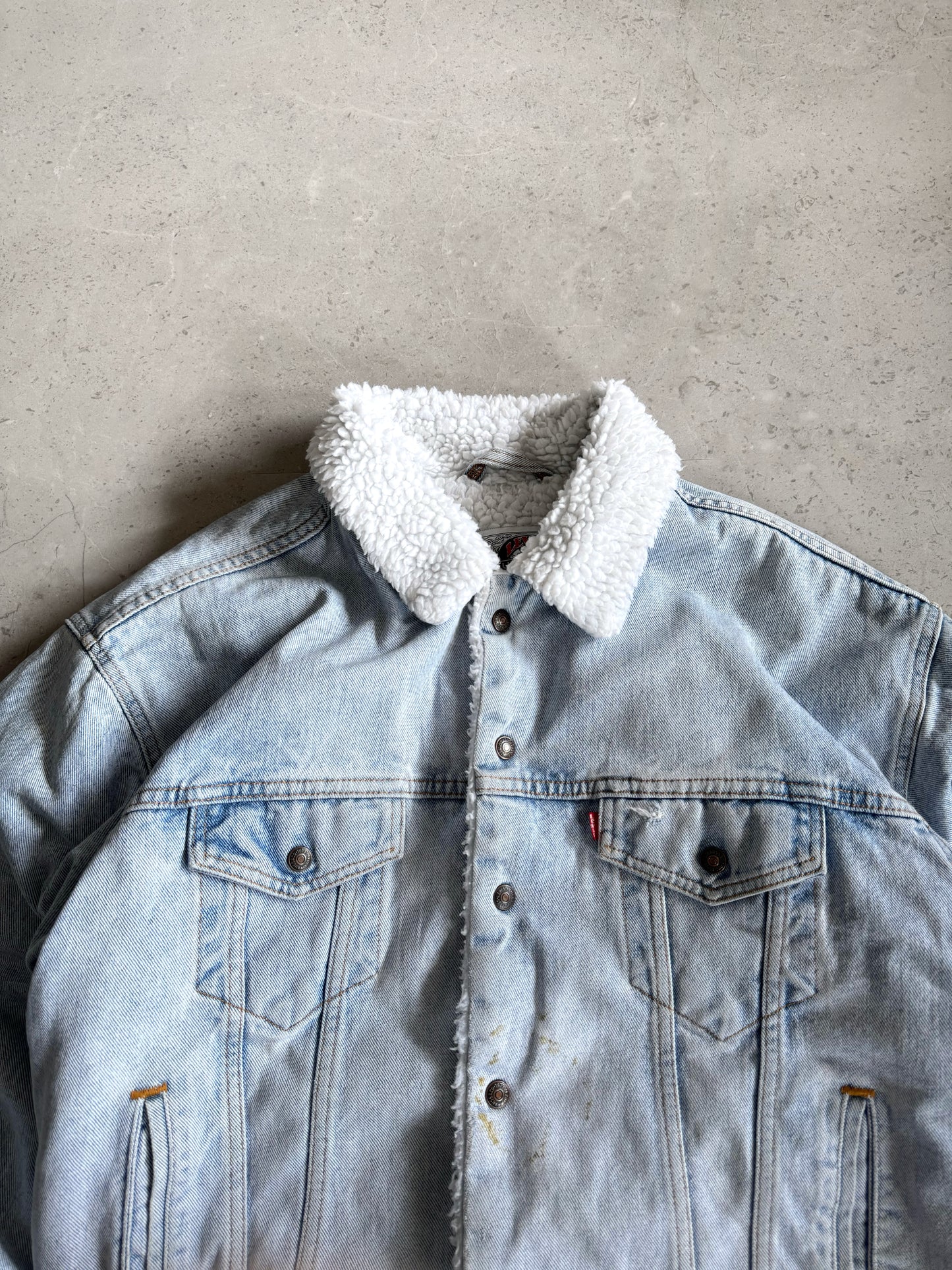 (L) 80’s Vintage Levi’s Denim Sherpa Jacket