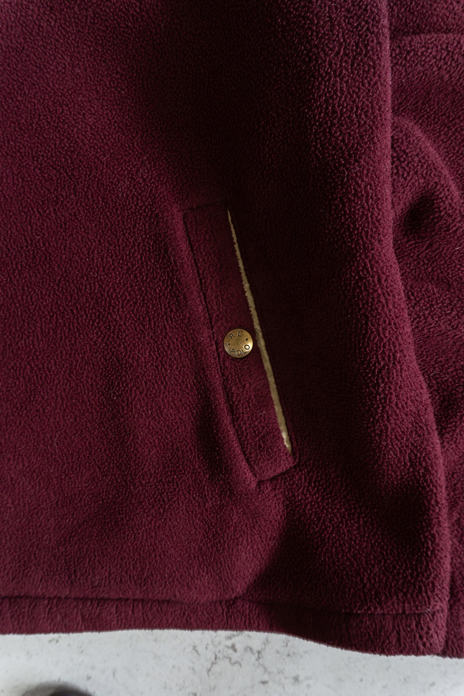 (FIT L/XL) POLO RALPH LAUREN WINE FLEECE JACKET