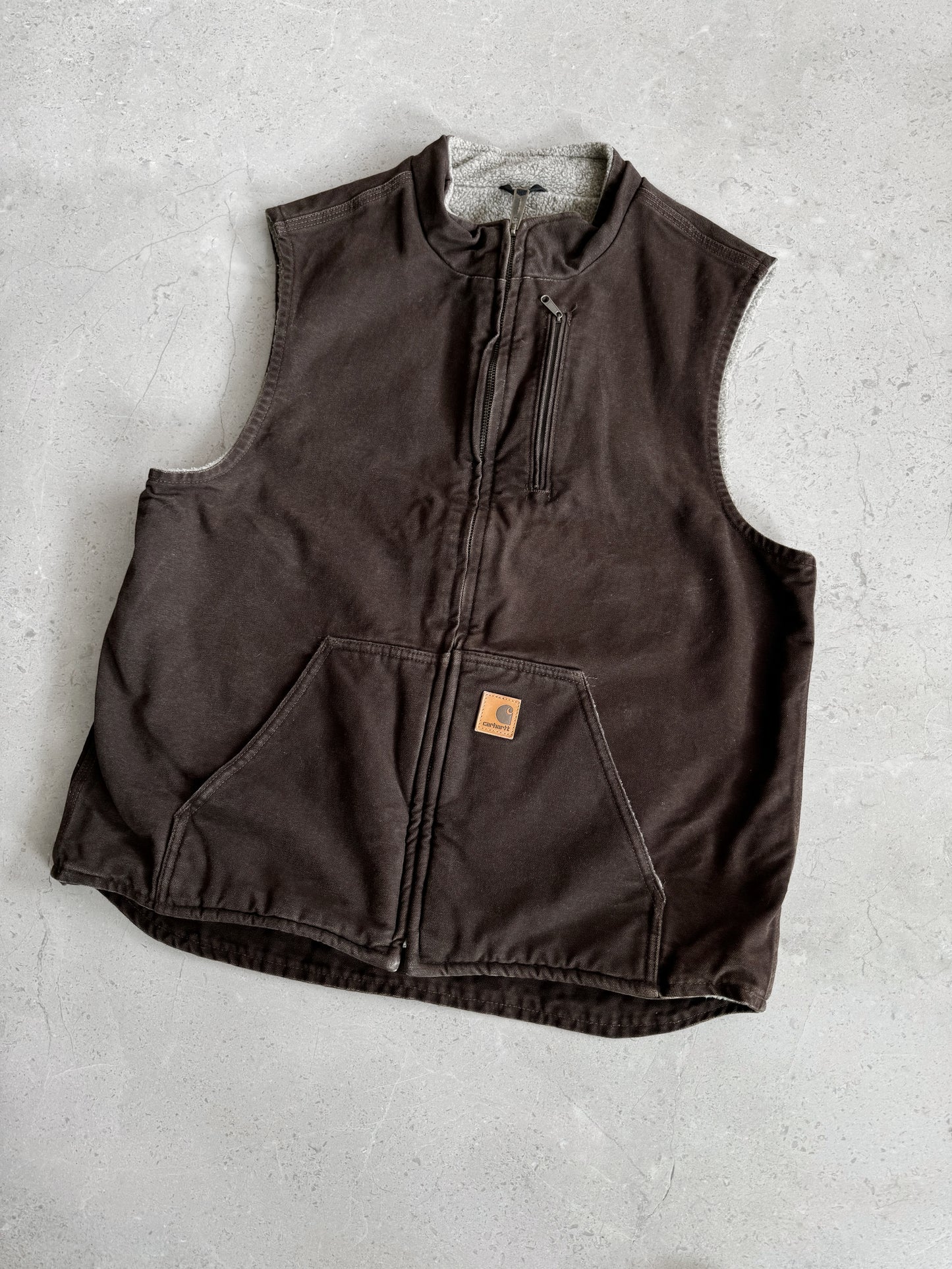 (L) CARHARTT MOCCA SANDSTONE VEST