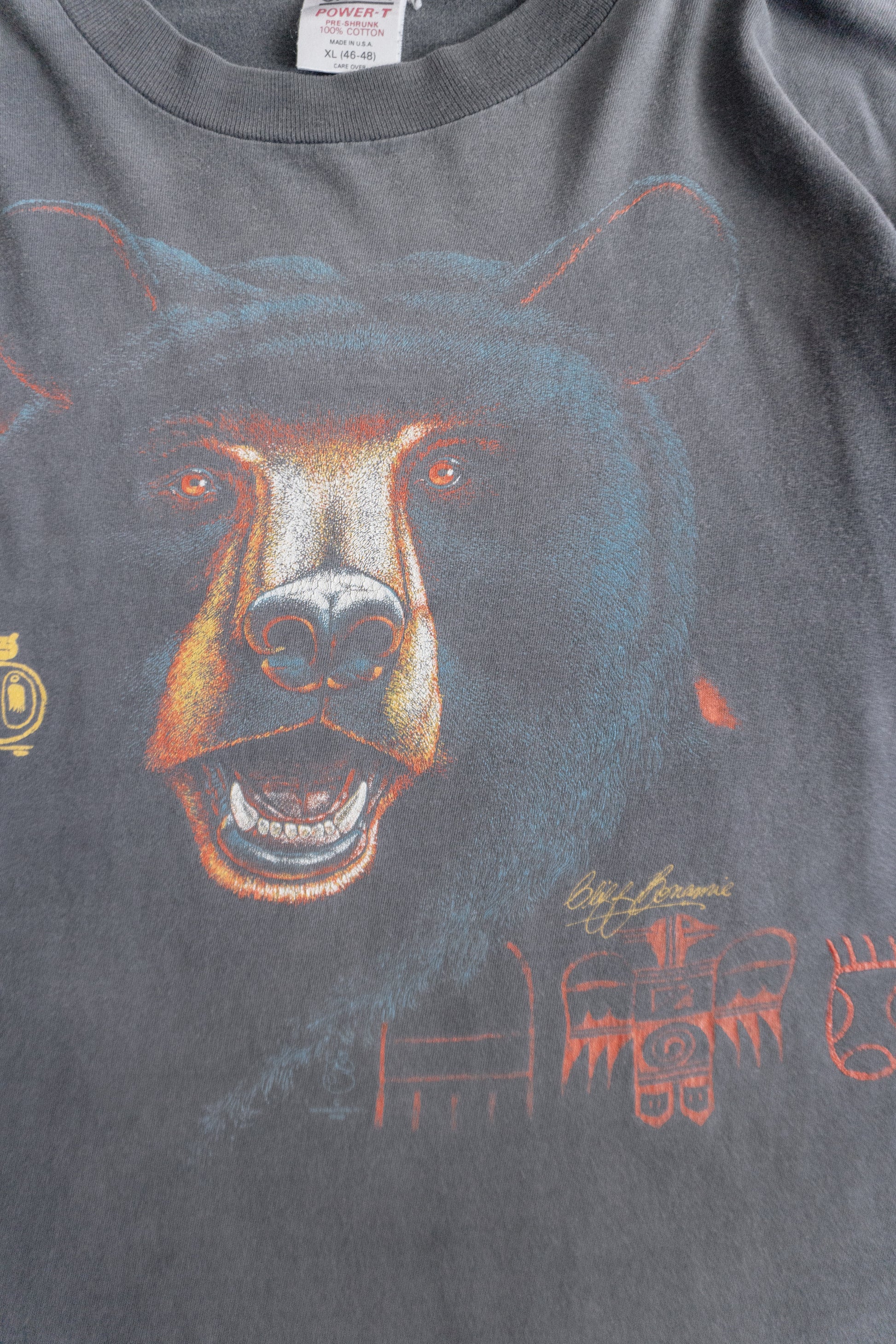 (FIT L) 90’S VINTAGE SUNFADED POTTERS COUNTY BLACK BEAR TEE