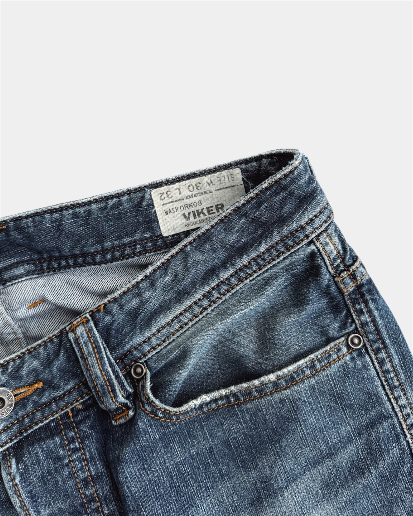VINTAGE DIESEL WASHED FLARE JEANS - 30x32