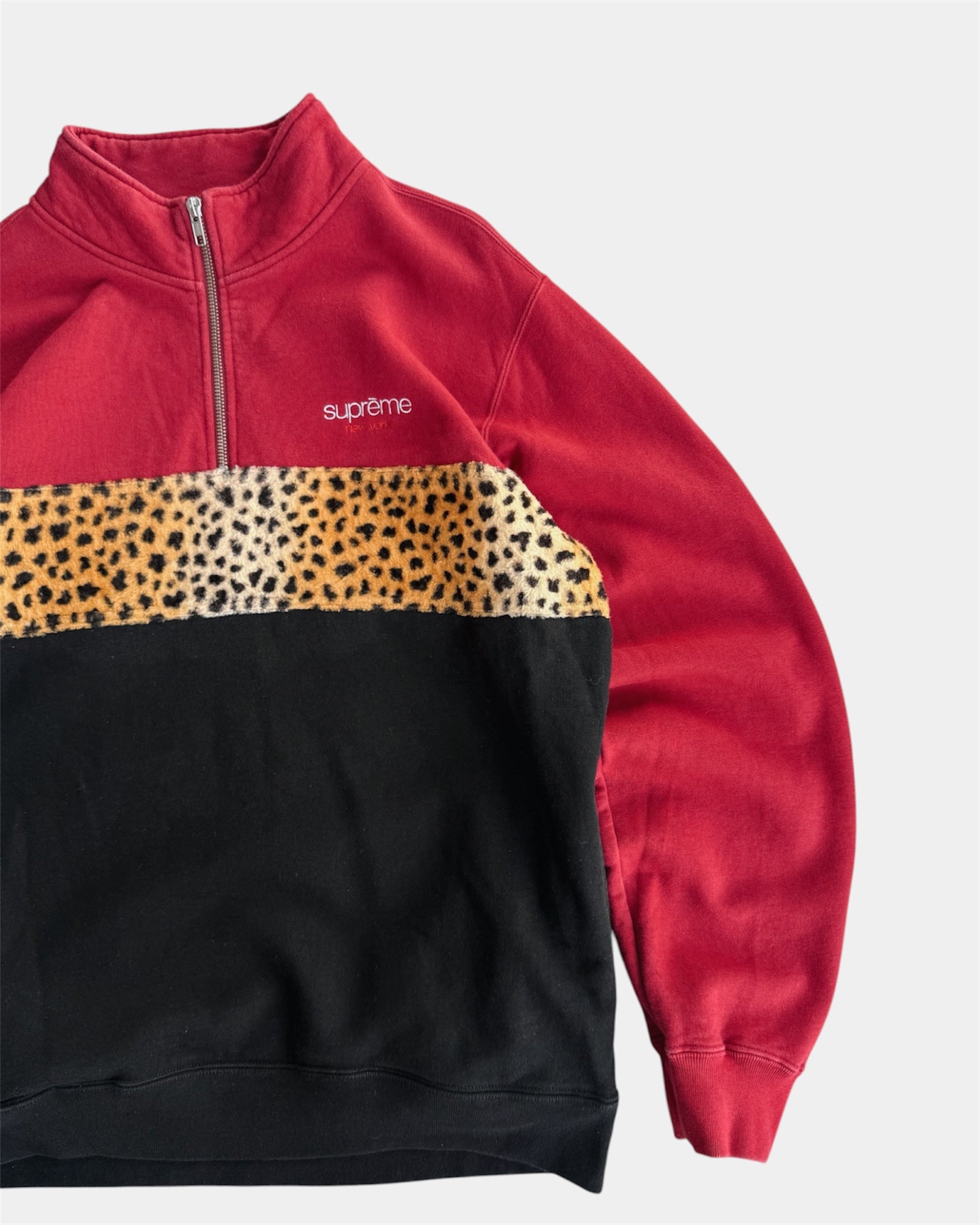 (M) SUPREME LEOPARD PANEL SWEATER (OG)
