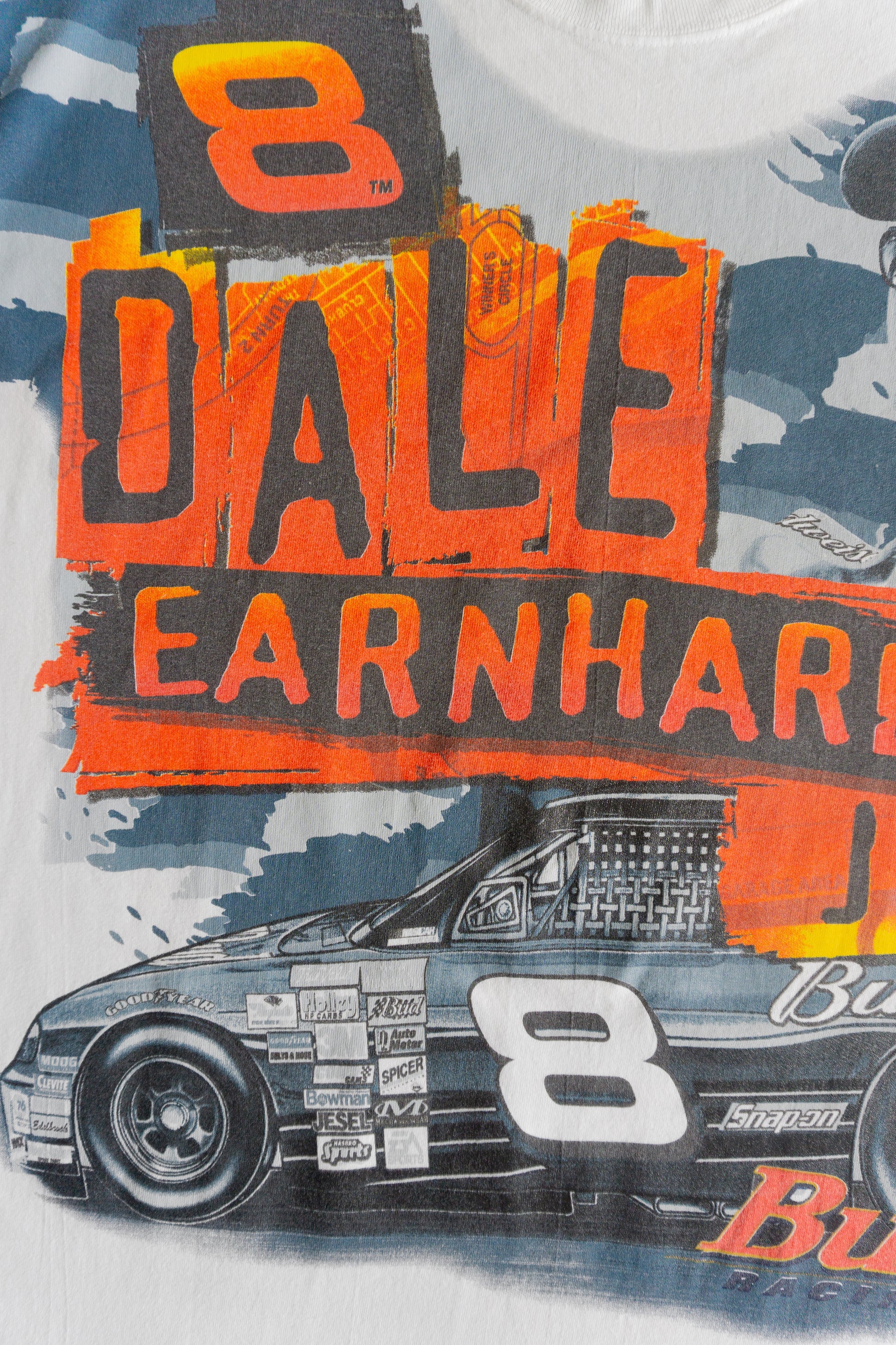 (L) 00’S VINTAGE NASCAR RACING DALE EARNHARDT AOP TEE