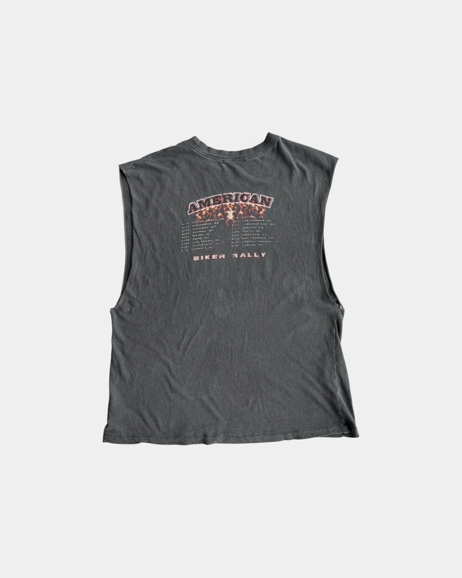 (L) VINTAGE AMERICAN BIKER RALLY SUN FADED TANK TOP