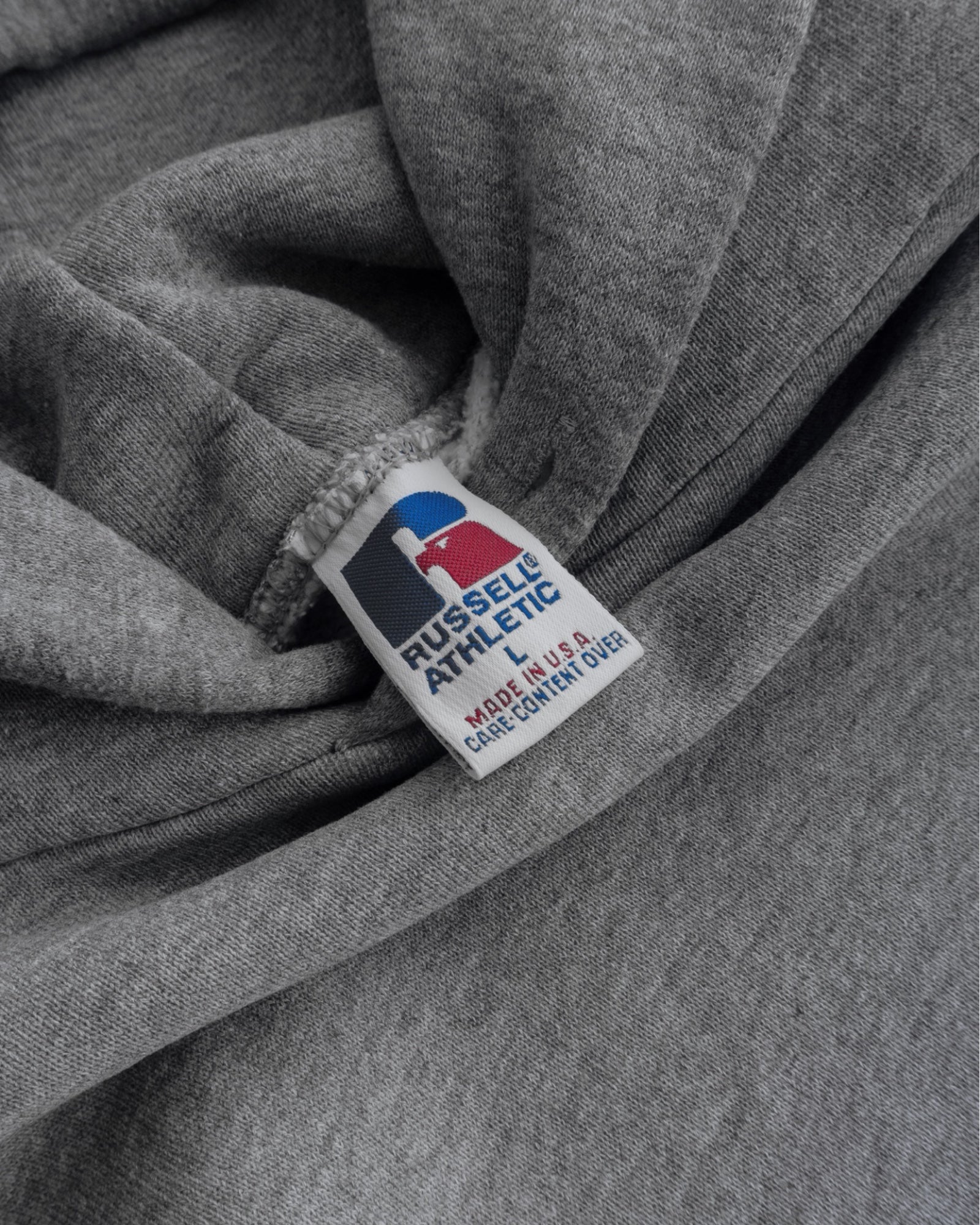 (BOXY L) 90’S VINTAGE RUSSELL MADE IN USA GRAY HOODIE
